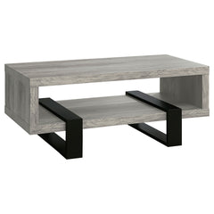 Tampa Furniture Outlet - Coaster - Dinard Engineered Wood Cocktail Coffee Table Grey Driftwood - 720878