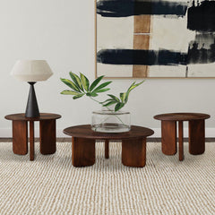 Tampa Furniture Outlet - Coaster - Dale 3-piece Solid Wood Coffee and End Table Set Brown - 721998-S3