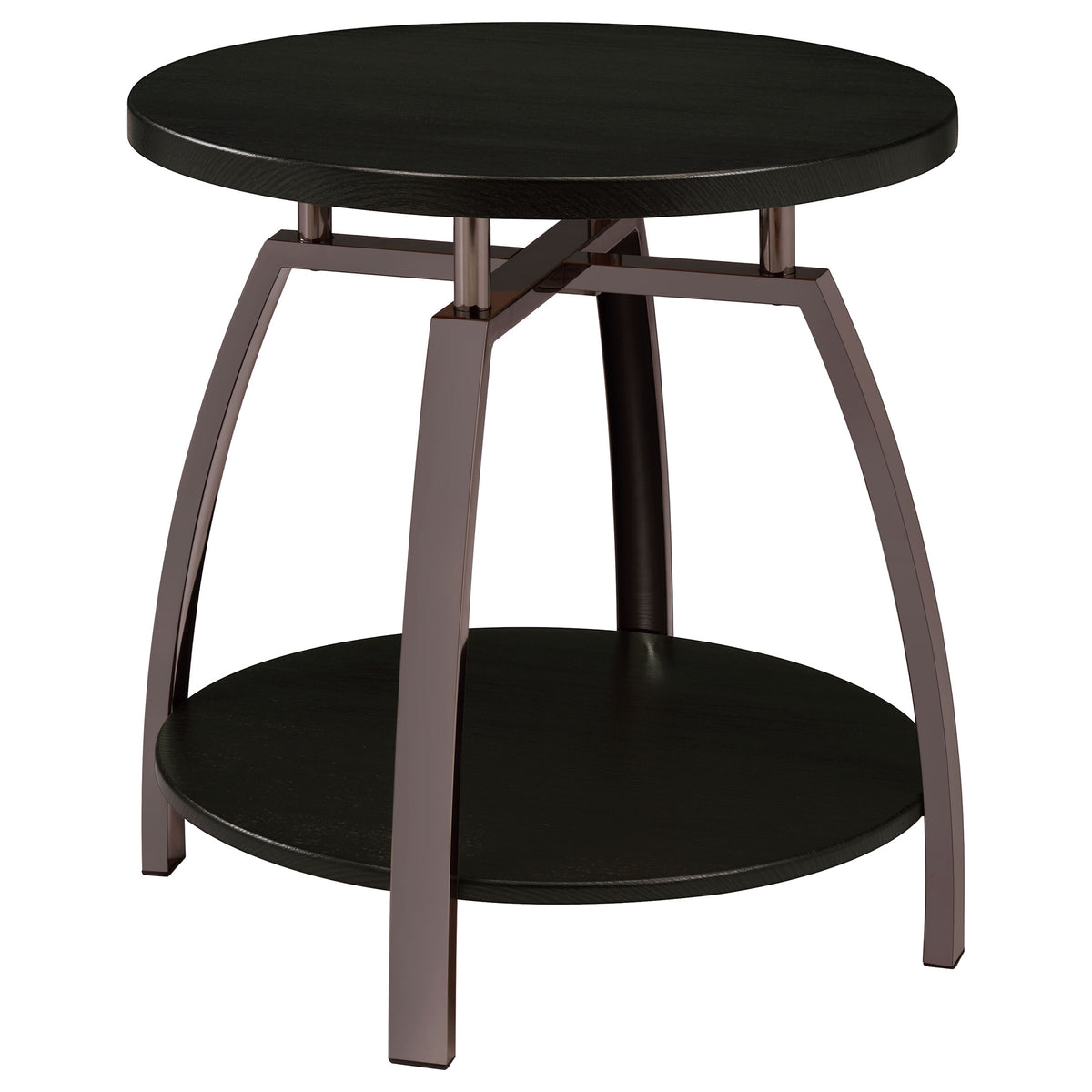 Tampa Furniture Outlet - Coaster - Dacre Round Engineered Wood Top Side End Table Dark Charcoal - 722207