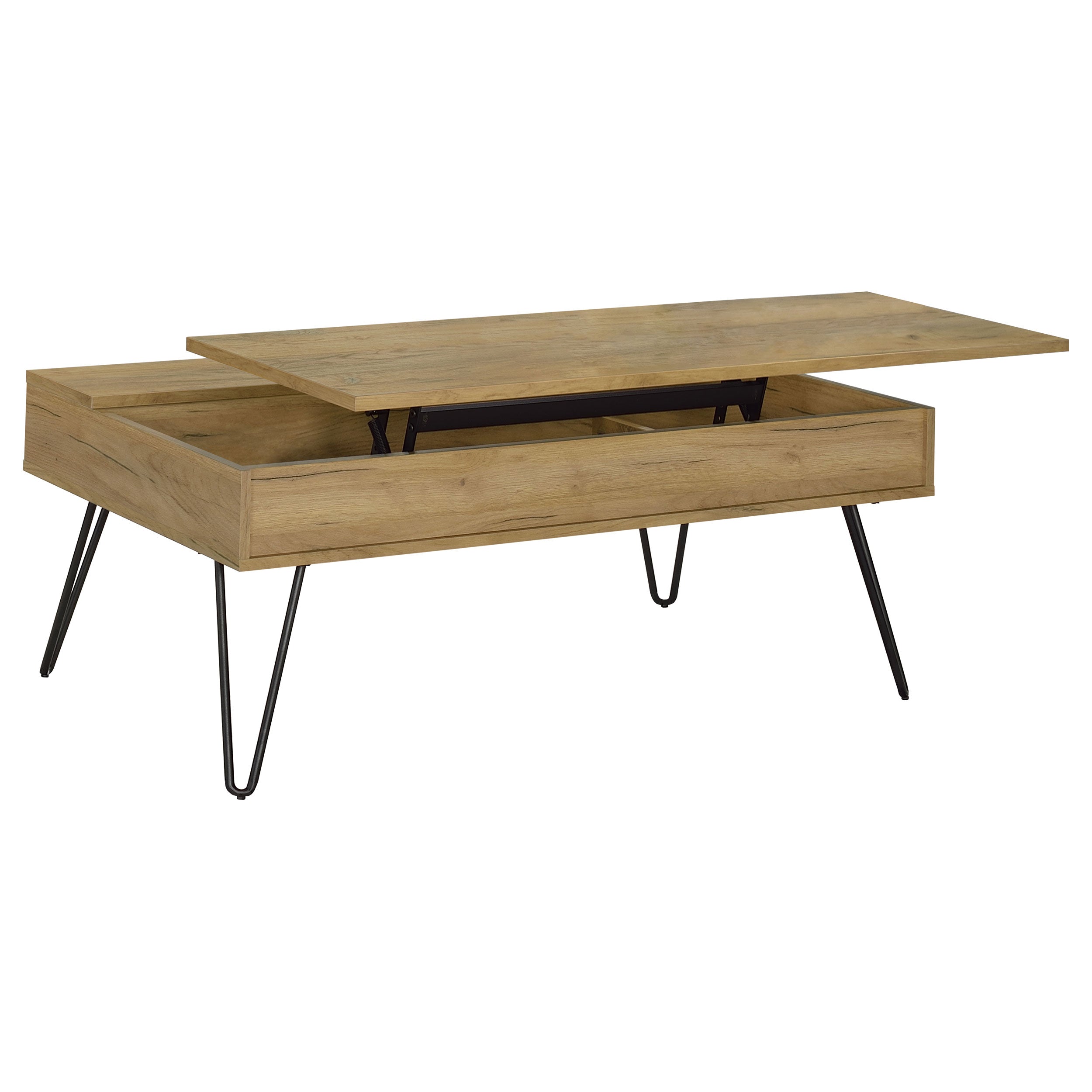Tampa Furniture Outlet - Coaster - Fanning Engineered Wood Lift Top Coffee Table Golden Oak - 723368