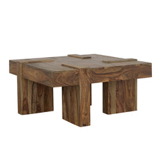 Tampa Furniture Outlet - Coaster - Samira Square Solid Wood Coffee Table Natural Sheesham - 724138