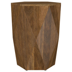 Tampa Furniture Outlet - Coaster - Zalika Hexagonal Solid Mango Wood End Table Natural - 724187