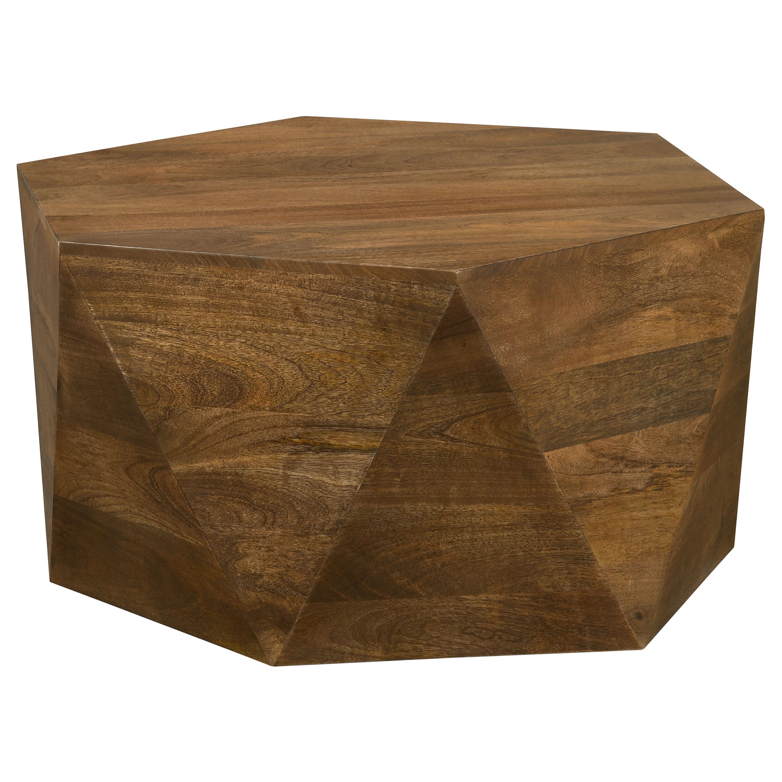 Tampa Furniture Outlet - Coaster - Zalika Hexagonal Solid Mango Wood Coffee Table Natural - 724188