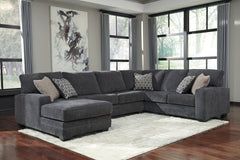 Tampa Furniture Outlet Lutz - Ashley Furniture - Tracling Sectional - RAF 3-Piece Sectional with Chaise / Slate - 72600S1