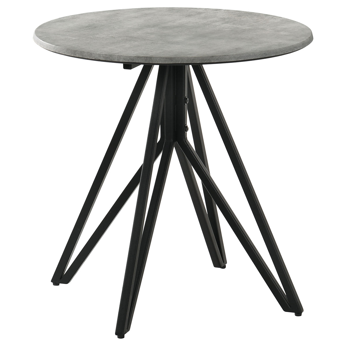 Tampa Furniture Outlet - Coaster - Hadi Round SmartTop Side End Table Cement and Gunmetal - 736177