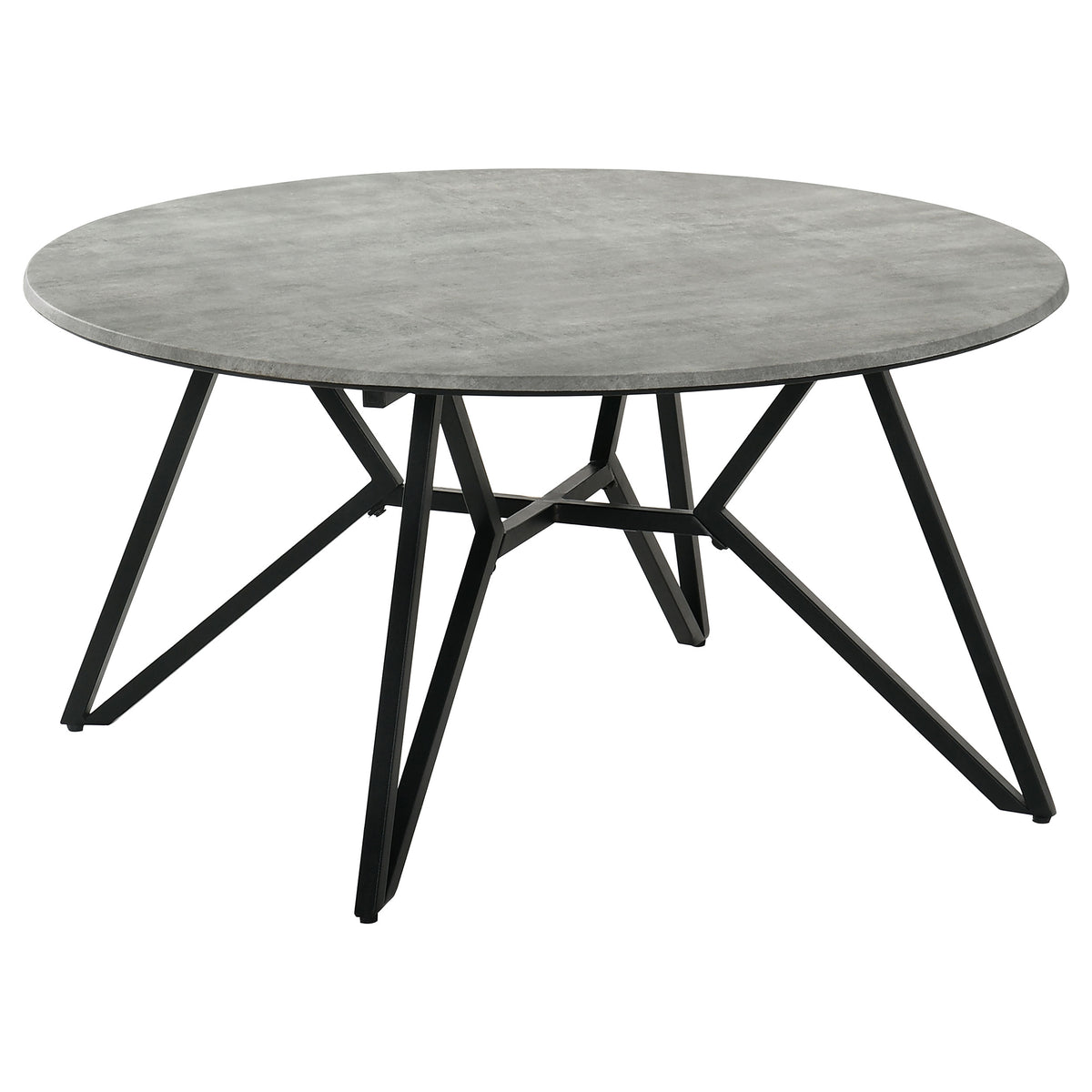 Tampa Furniture Outlet - Coaster - Hadi Round SmartTop Coffee Table Cement and Gunmetal - 736178