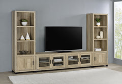 Tampa Furniture Outlet - Coaster - Sachin 3-piece 79-inch TV Entertainment Center Antique Pine - 736283-SET