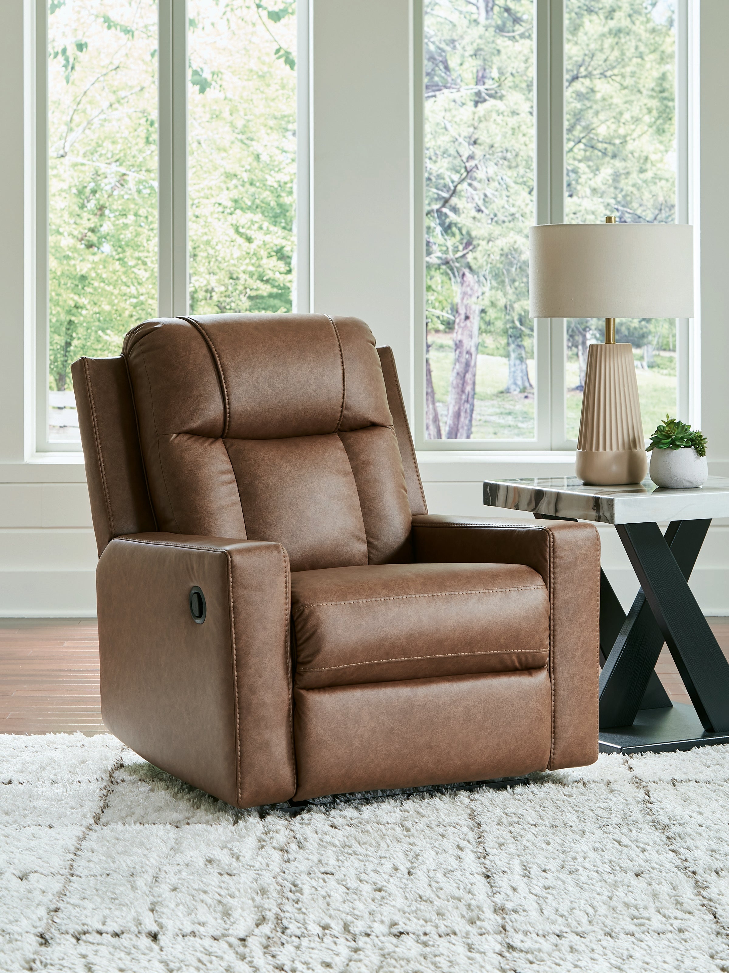 Tampa Furniture Outlet Lutz - Ashley Furniture - Mackmenville Living Room - Zero Wall Recliner / Caramel - 7471429