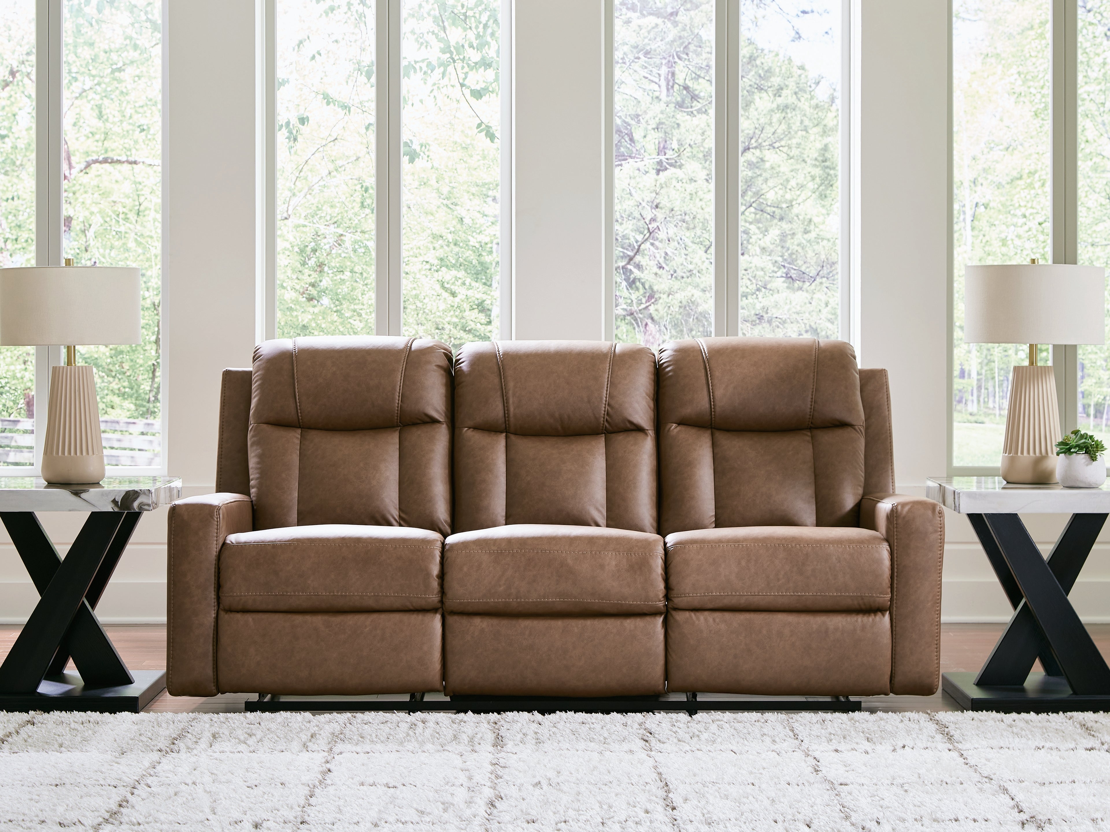 Tampa Furniture Outlet Lutz - Ashley Furniture - Mackmenville Living Room - Reclining Sofa / Caramel - 7471488