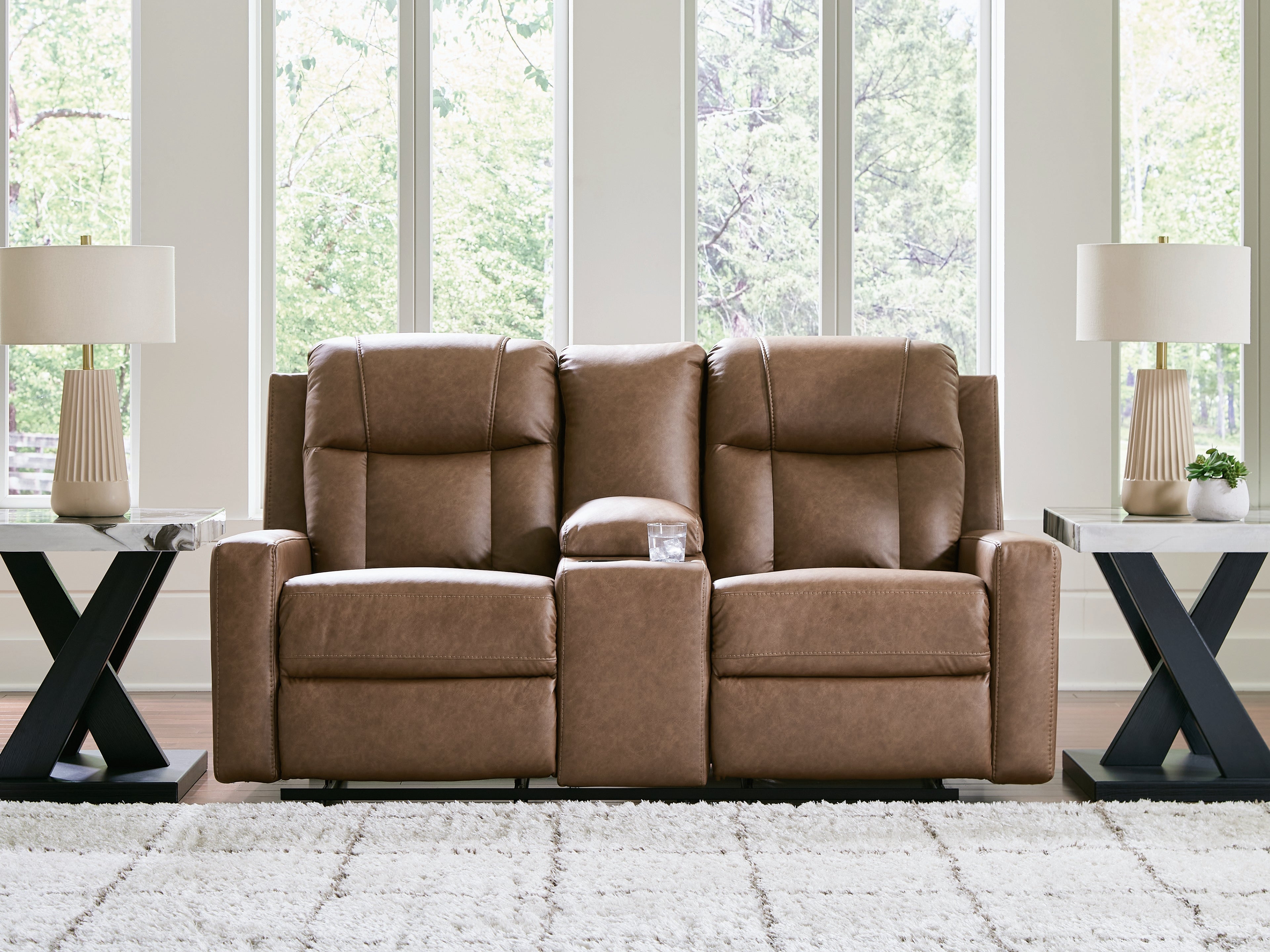 Tampa Furniture Outlet Lutz - Ashley Furniture - Mackmenville Living Room - DBL Rec Loveseat w/Console - 7471494