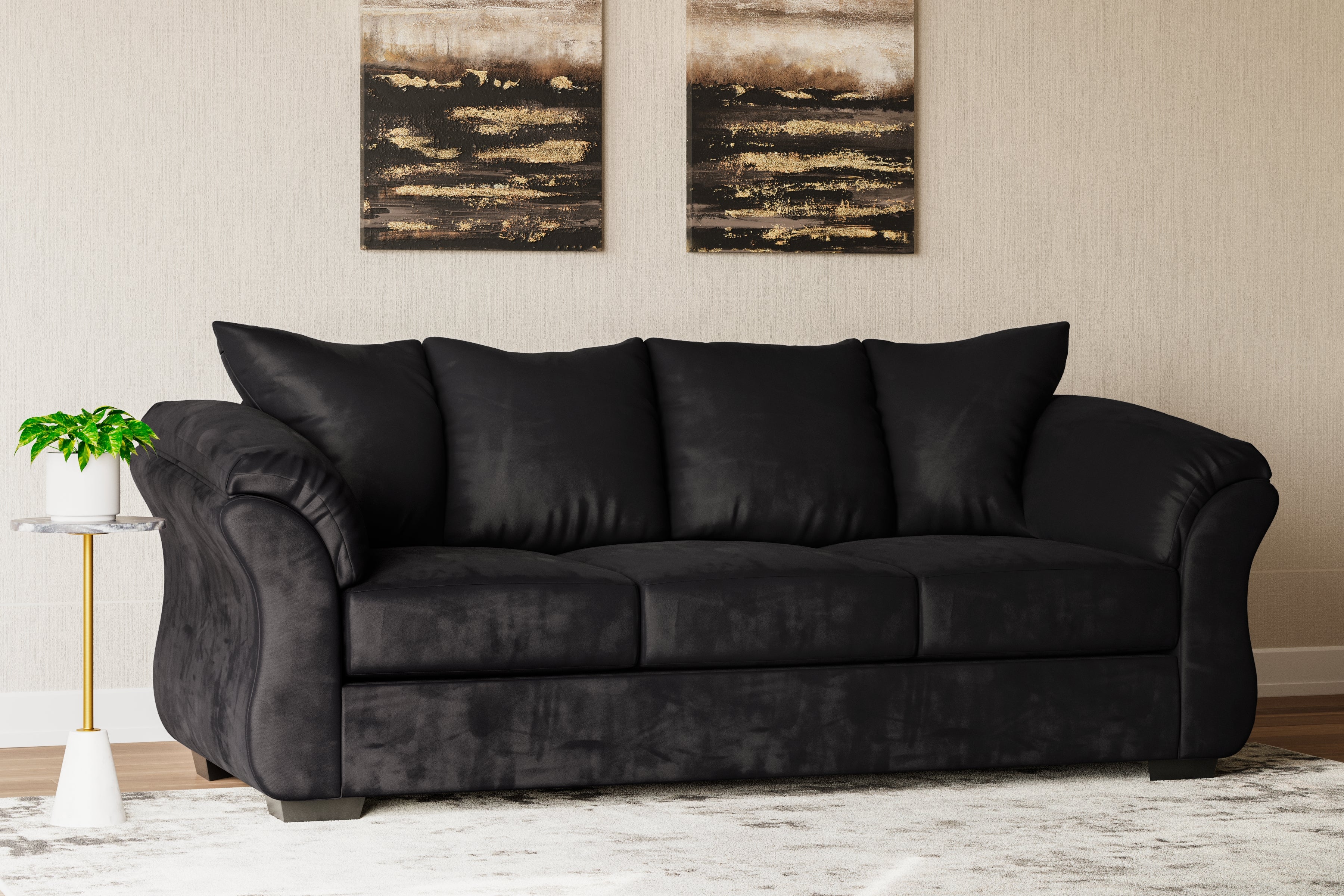 Tampa Furniture Outlet Lutz - Ashley Furniture - Darcy Living Room - Sofa / Black - 7500838