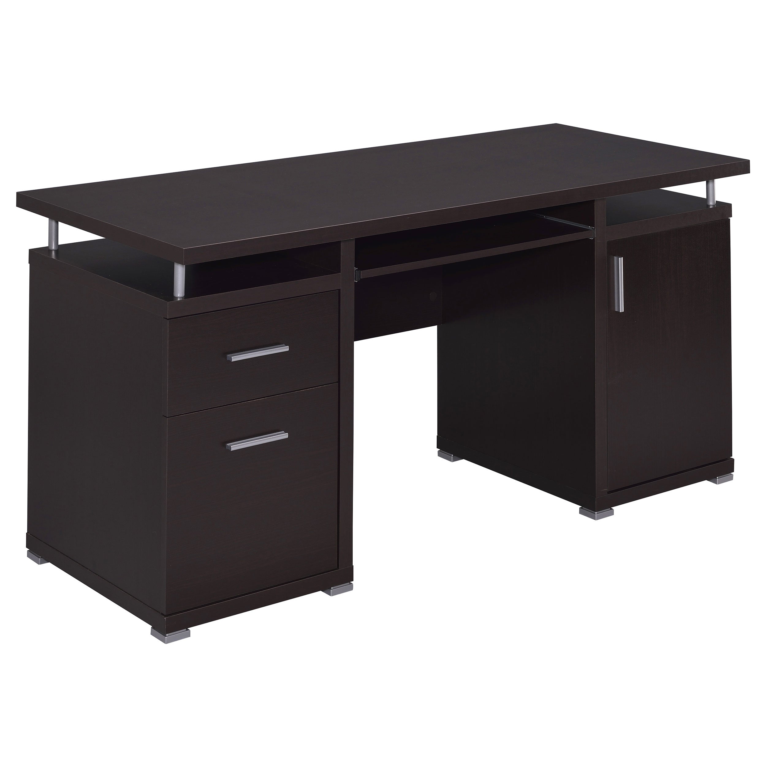 Tampa Furniture Outlet - Coaster - Tracy 55-inch 2-drawer Office Computer Desk Cappuccino - 800107