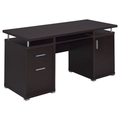 Tampa Furniture Outlet - Coaster - Tracy 55-inch 2-drawer Office Computer Desk Cappuccino - 800107