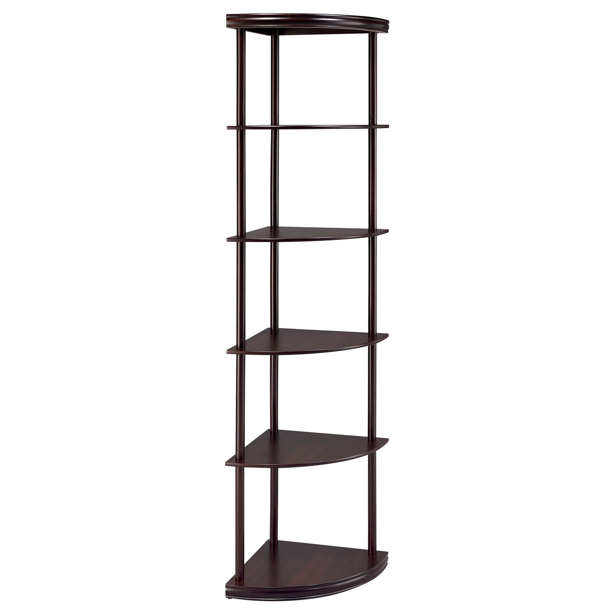 Tampa Furniture Outlet - Coaster - Bonwick 72-inch 5-shelf Corner Bookshelf Cappuccino - 800279