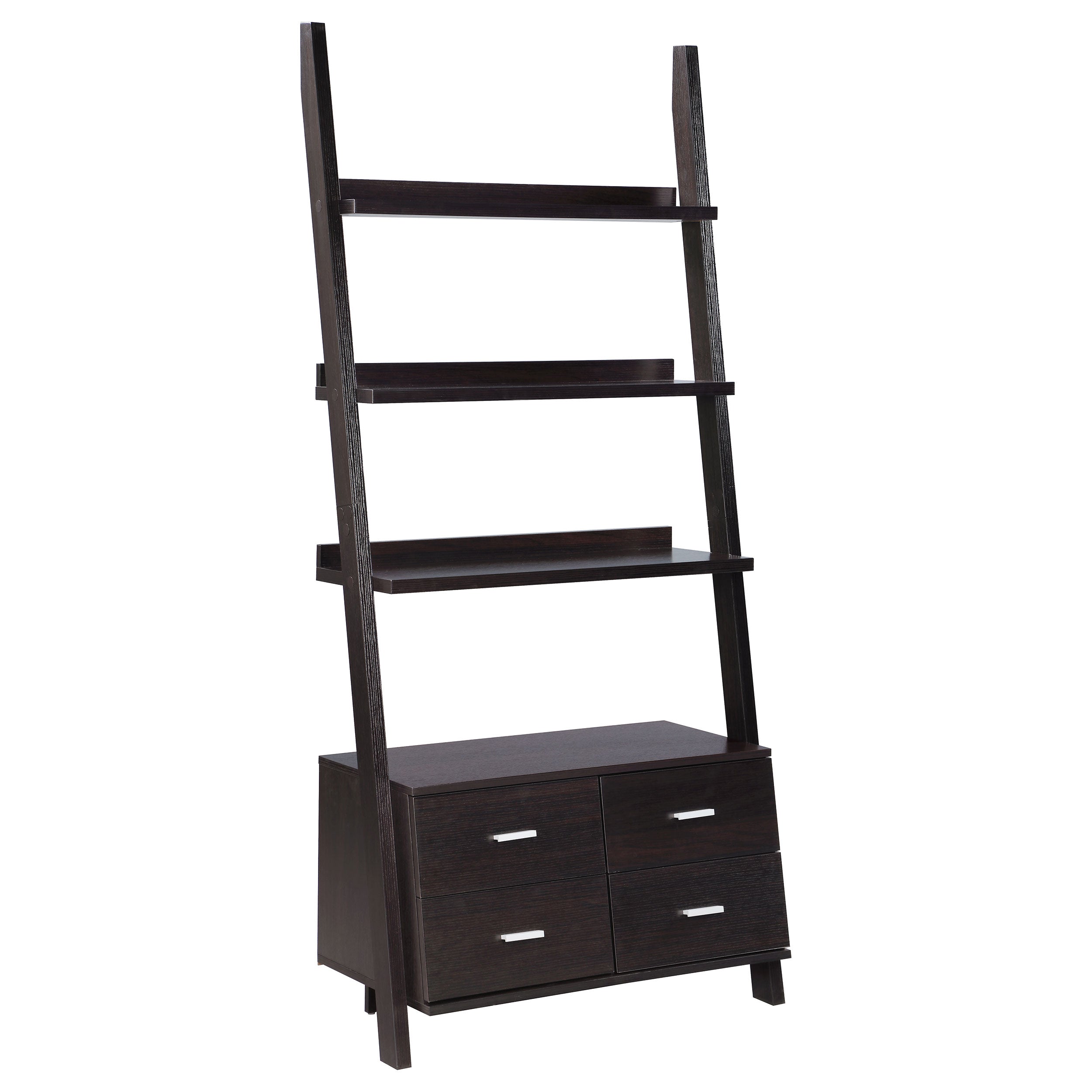 Tampa Furniture Outlet - Coaster - Colella 72-inch 5-shelf Storage Ladder Bookshelf Cappuccino - 800319