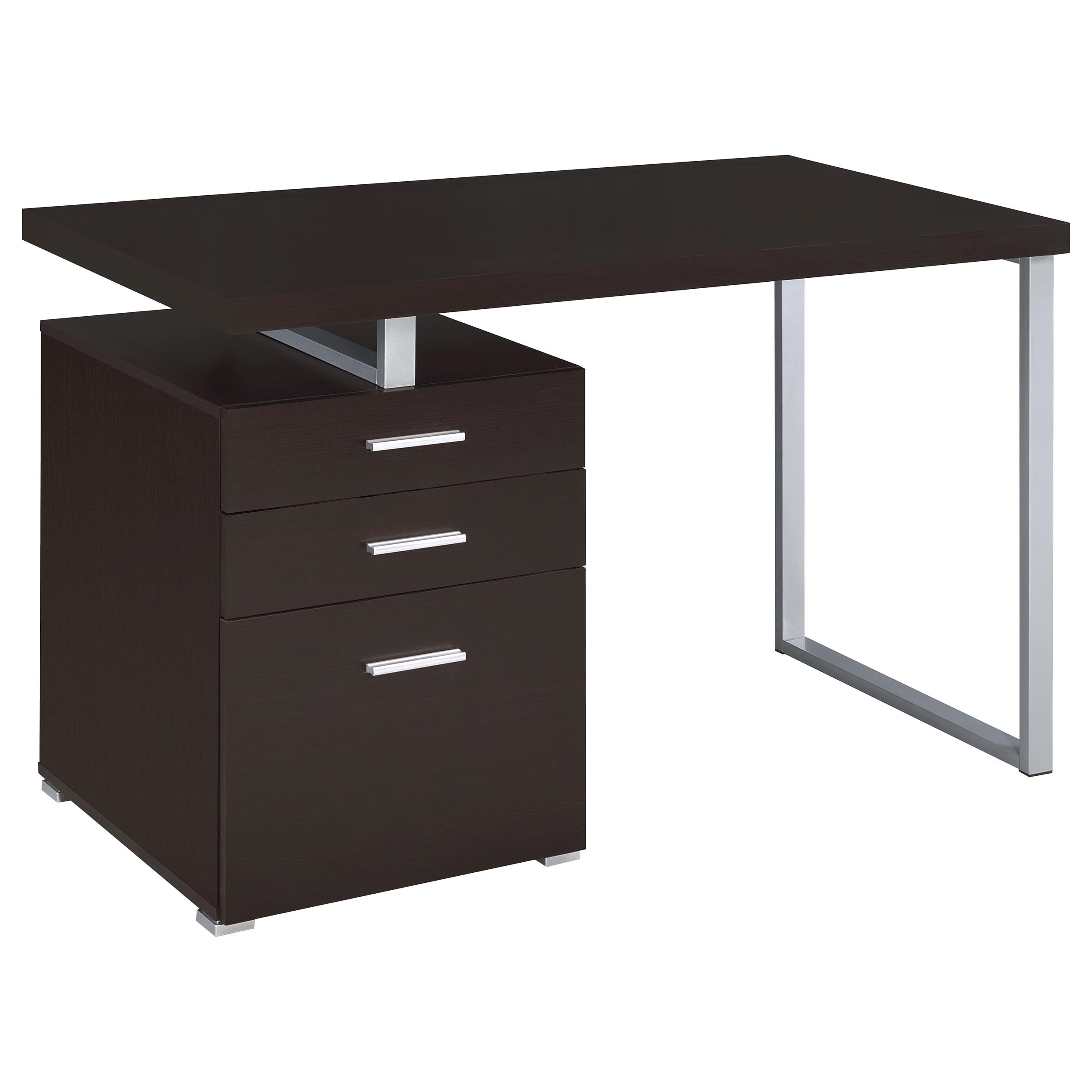 Tampa Furniture Outlet - Coaster - Brennan 47-inch 3-drawer Office Computer Desk Cappuccino - 800519