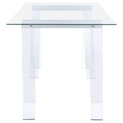 Amaturo 59-inch Glass Top Acrylic Writing Desk Clear