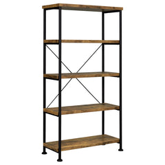 Tampa Furniture Outlet - Coaster - Analiese 63-inch 4-shelf Bookshelf Rustic Nutmeg - 801542