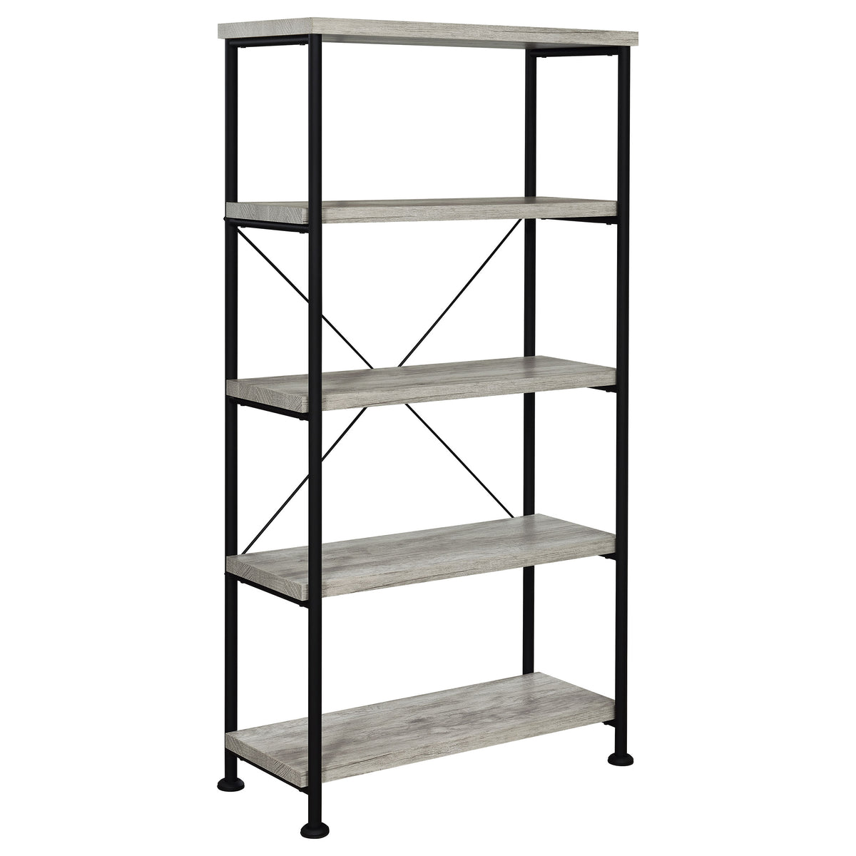 Tampa Furniture Outlet - Coaster - Analiese 63-inch 4-shelf Bookshelf Grey Driftwood - 801546