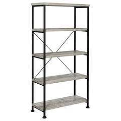 Tampa Furniture Outlet - Coaster - Analiese 63-inch 4-shelf Bookshelf Grey Driftwood - 801546