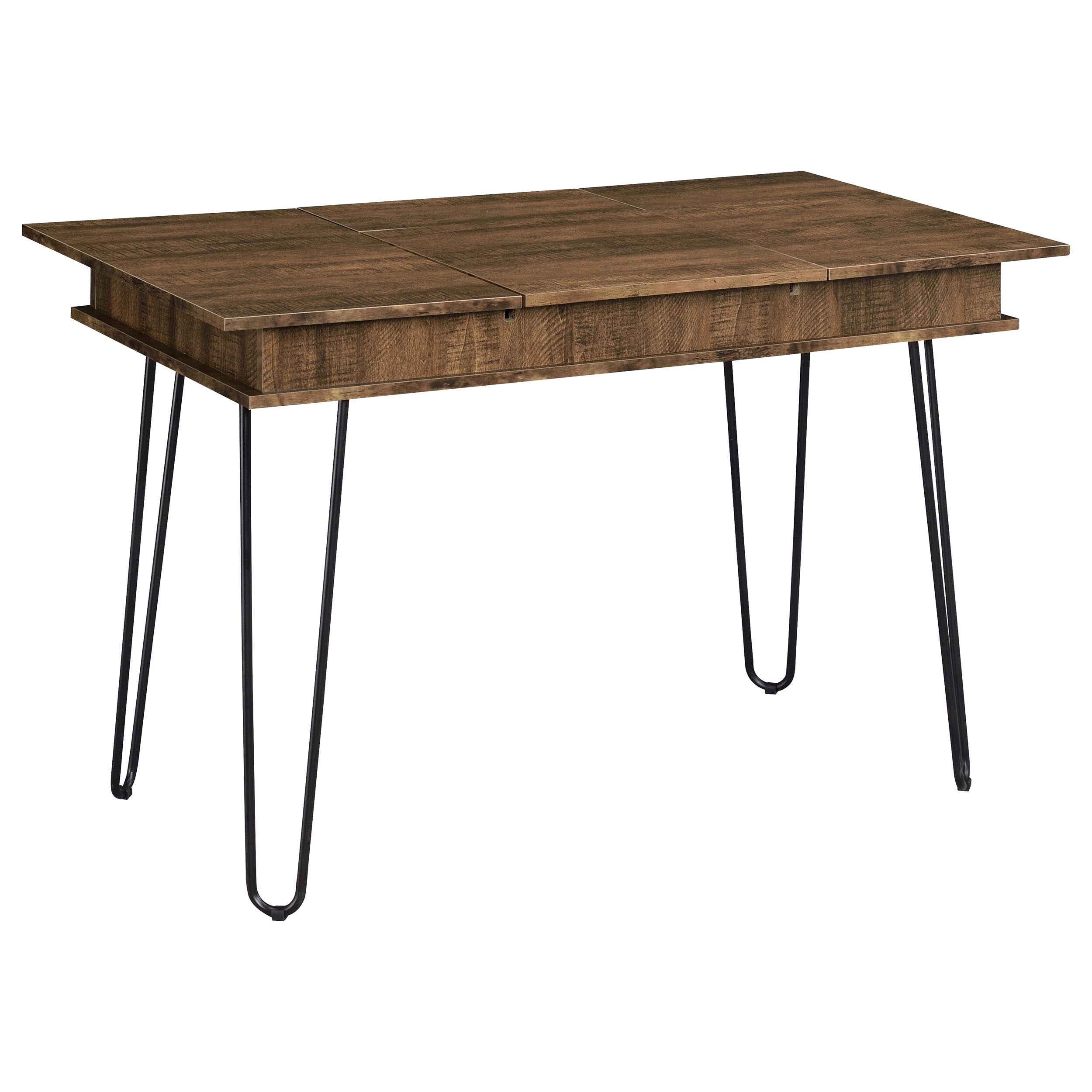 Tampa Furniture Outlet - Coaster - Sheeran 47-inch Writing Desk with Storage Rustic Amber - 802011