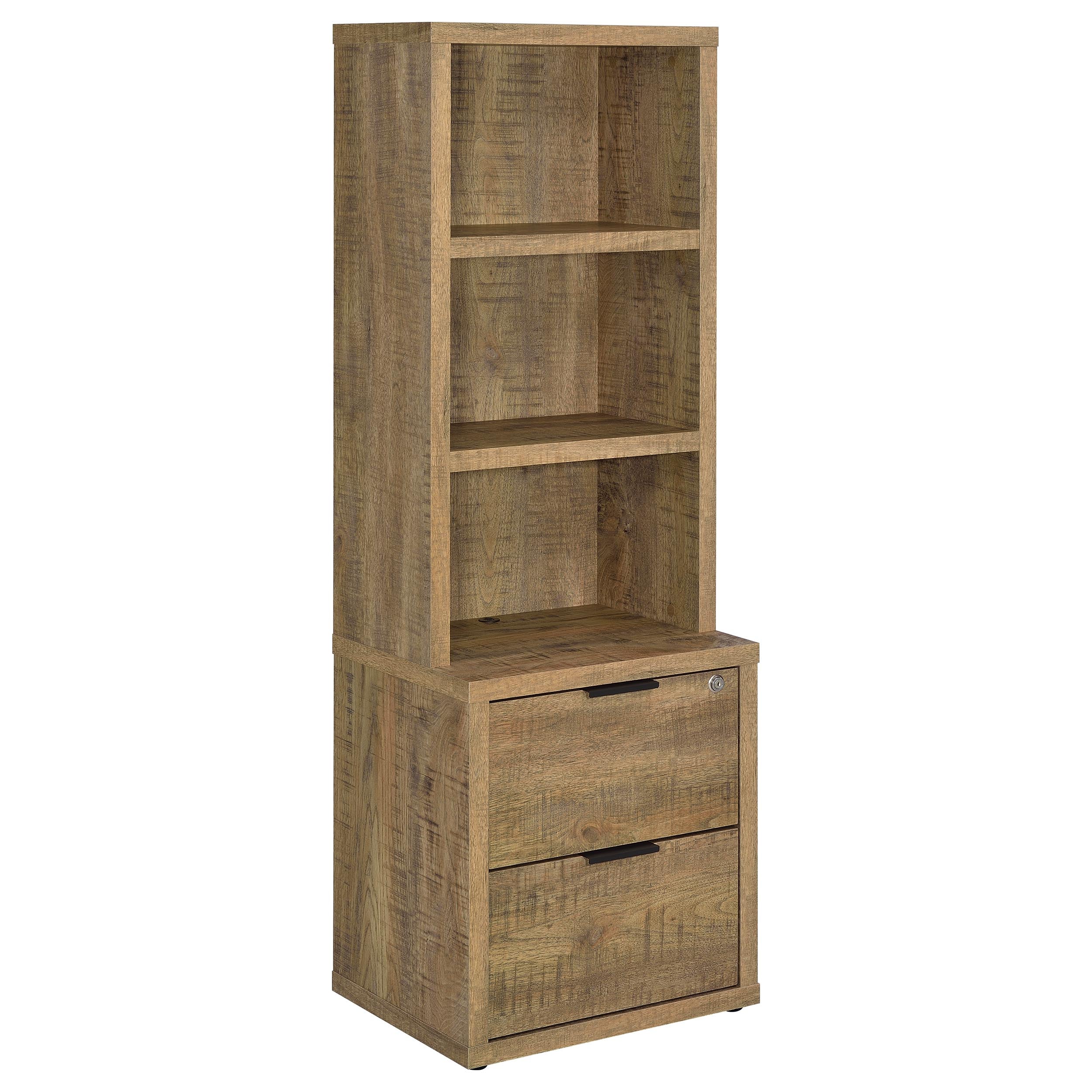 Tampa Furniture Outlet - Coaster - Westpark 3-shelf Bookcase USB and Lockable Drawer Mango - 802693