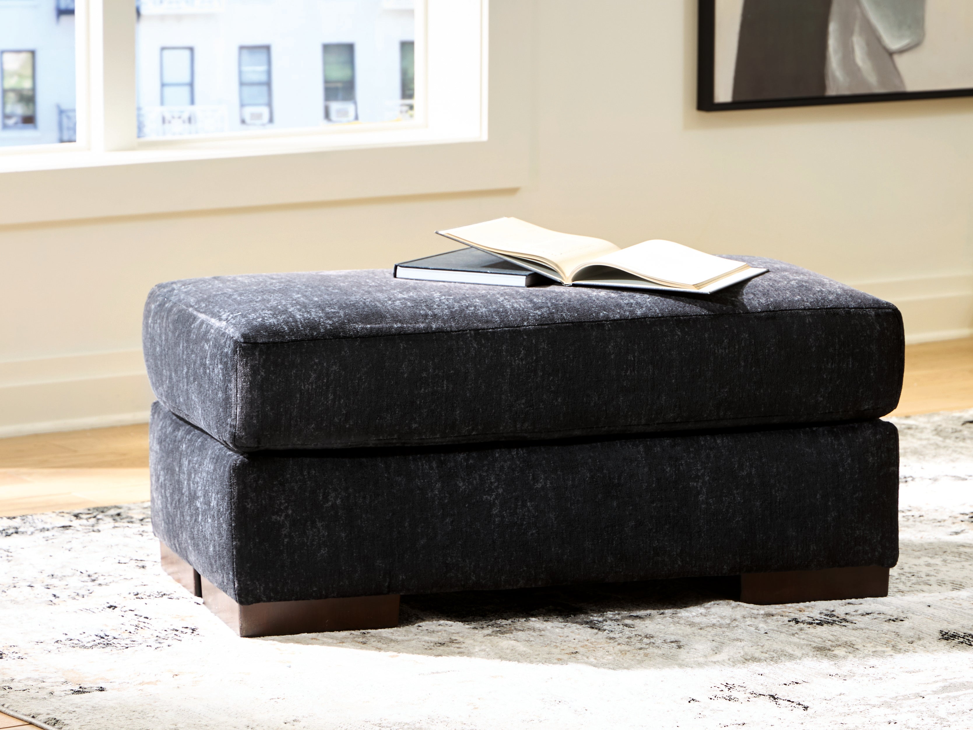 Tampa Furniture Outlet Lutz - Ashley Furniture - Whitmore Manor Living Room - Ottoman / Black Pearl - 8040414