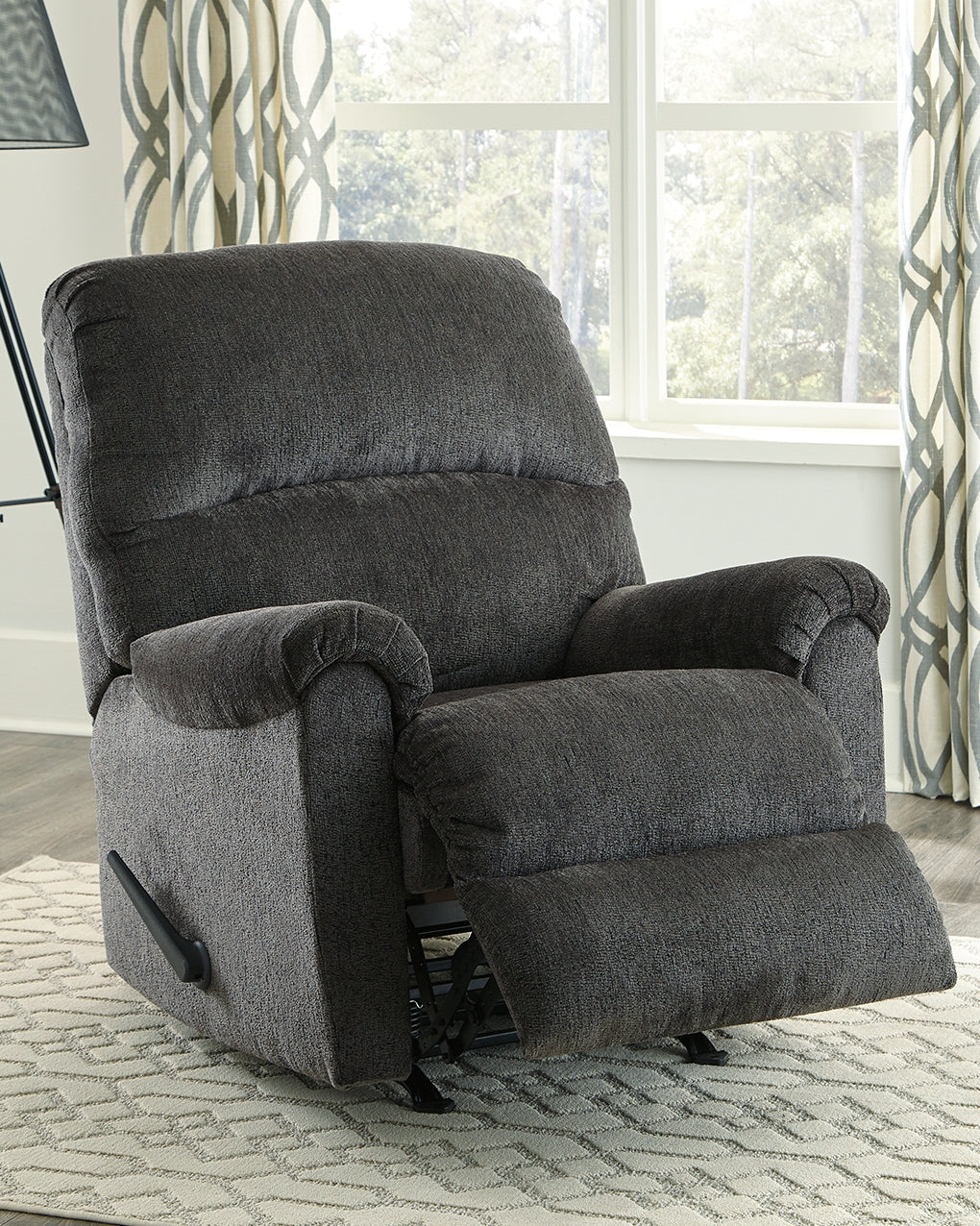 Tampa Furniture Outlet Lutz - Ashley Furniture - Ballinasloe Living Room - Rocker Recliner / Smoke - 8070325