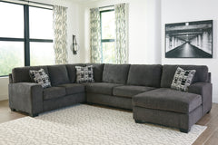 Tampa Furniture Outlet Lutz - Ashley Furniture - Ballinasloe Sectional - LAF 3-Piece Sectional with Chaise / Smoke - 80703S2