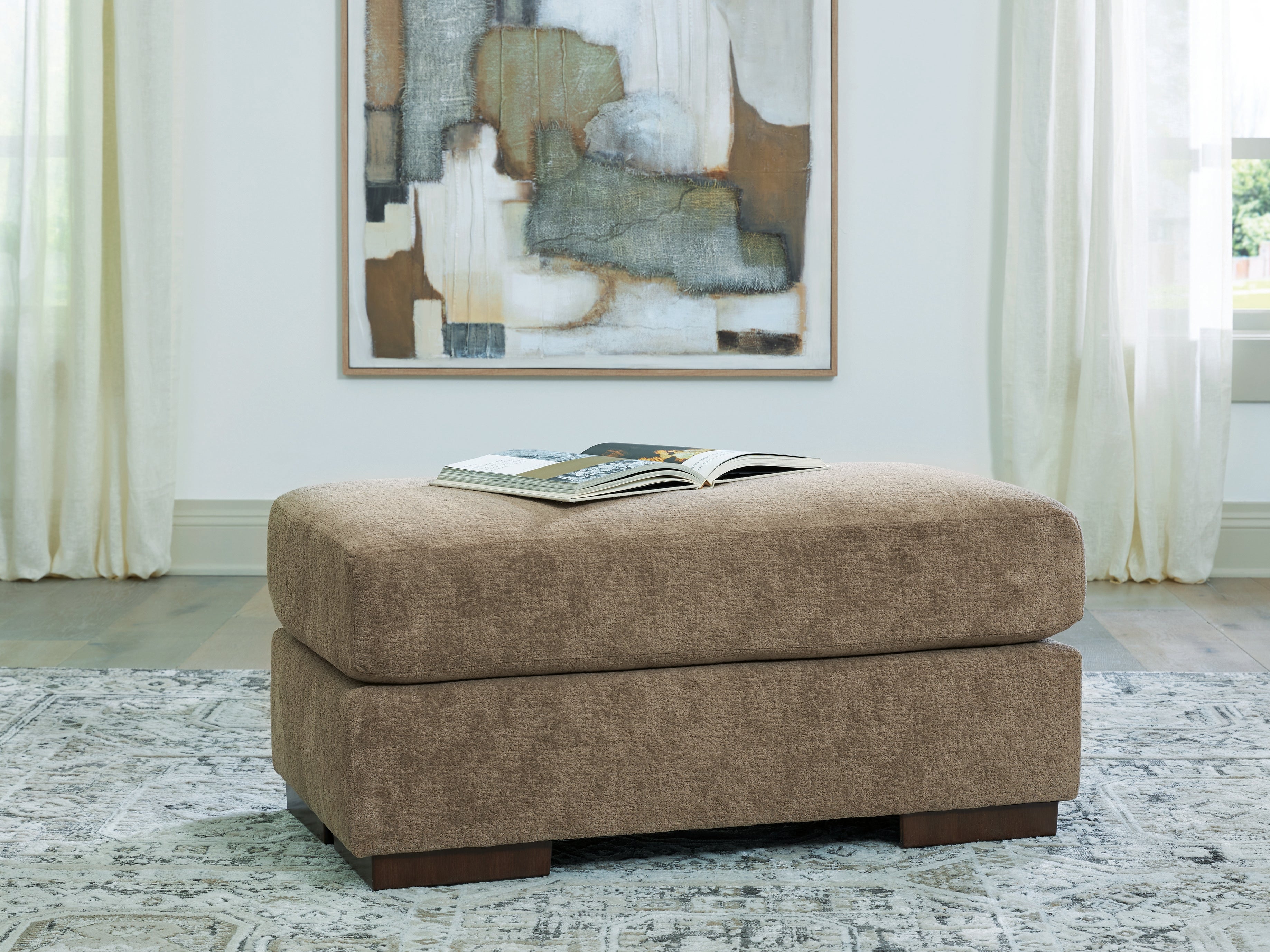 Tampa Furniture Outlet Lutz - Ashley Furniture - Jayne Park Living Room - Ottoman / Pecan - PC8150514