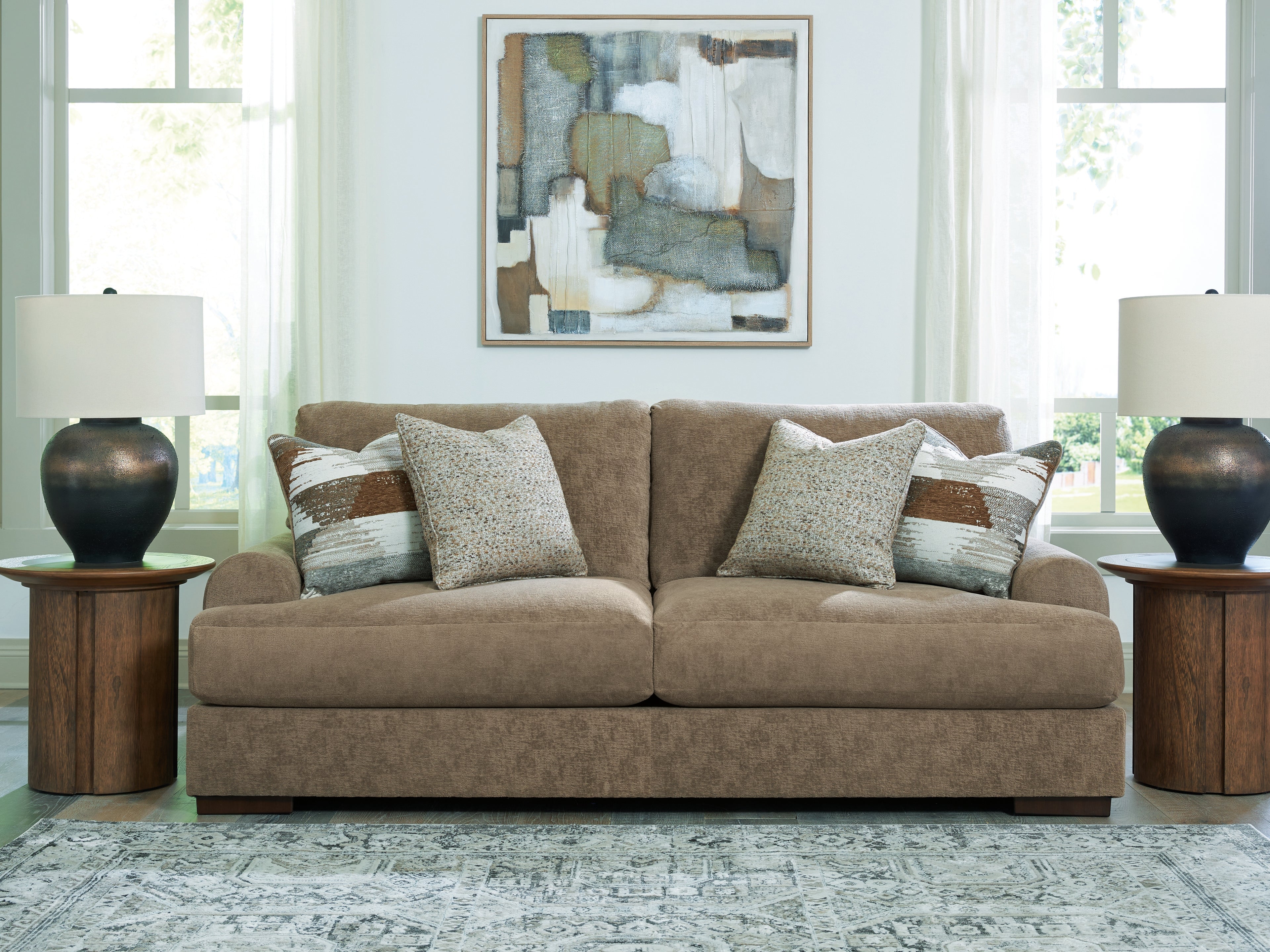 Tampa Furniture Outlet Lutz - Ashley Furniture - Jayne Park Living Room - Sofa / Pecan - PC8150538
