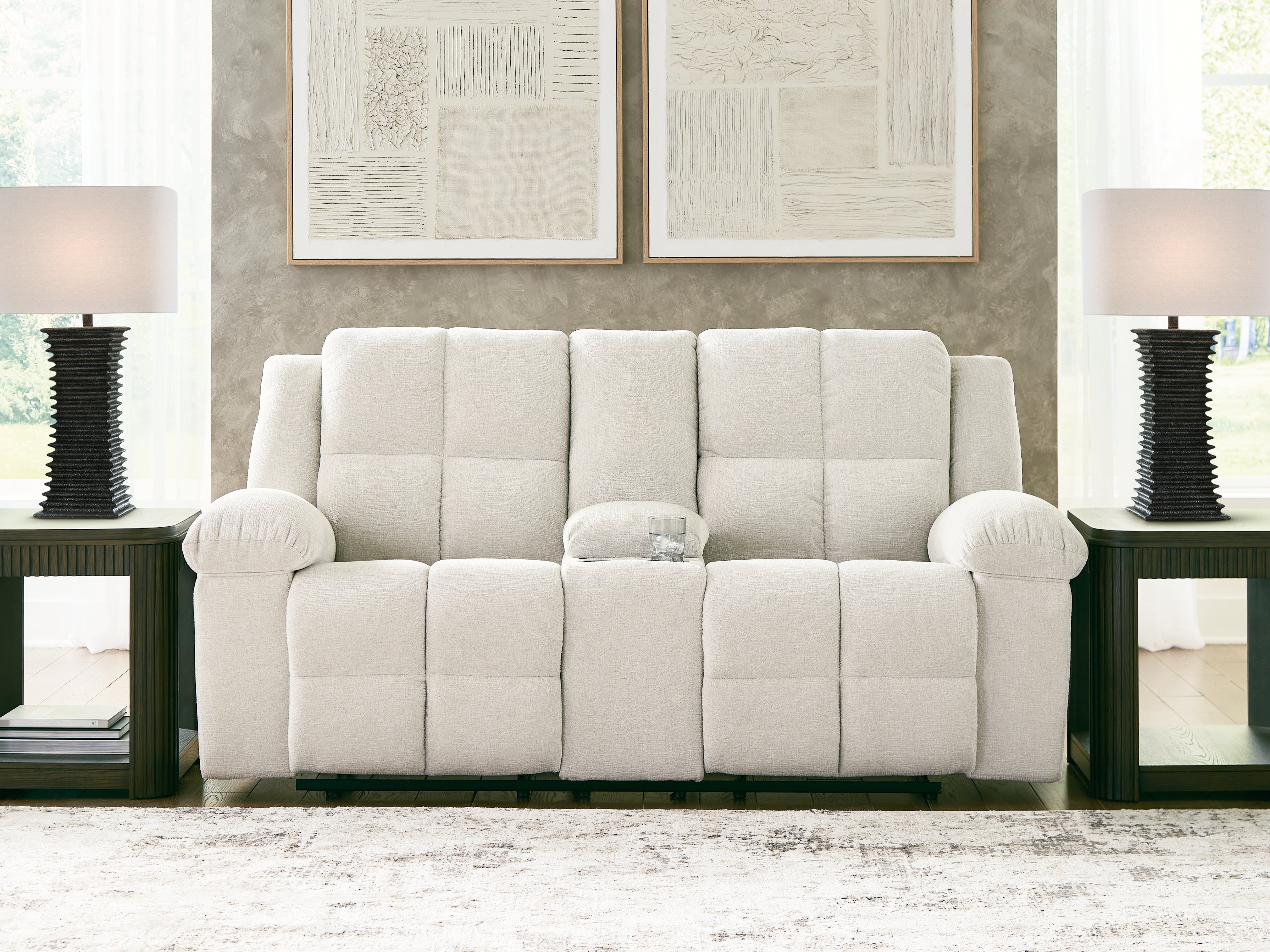 Tampa Furniture Outlet Lutz - Ashley Furniture - Orlen Living Room - DBL Rec Loveseat w/Console - 8160294
