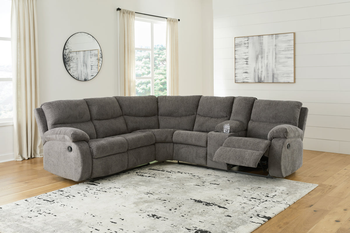 Tampa Furniture Outlet Lutz - Ashley Furniture - Museum Sectional - 2-Piece Reclining Sectional / Pewter - 81807S1