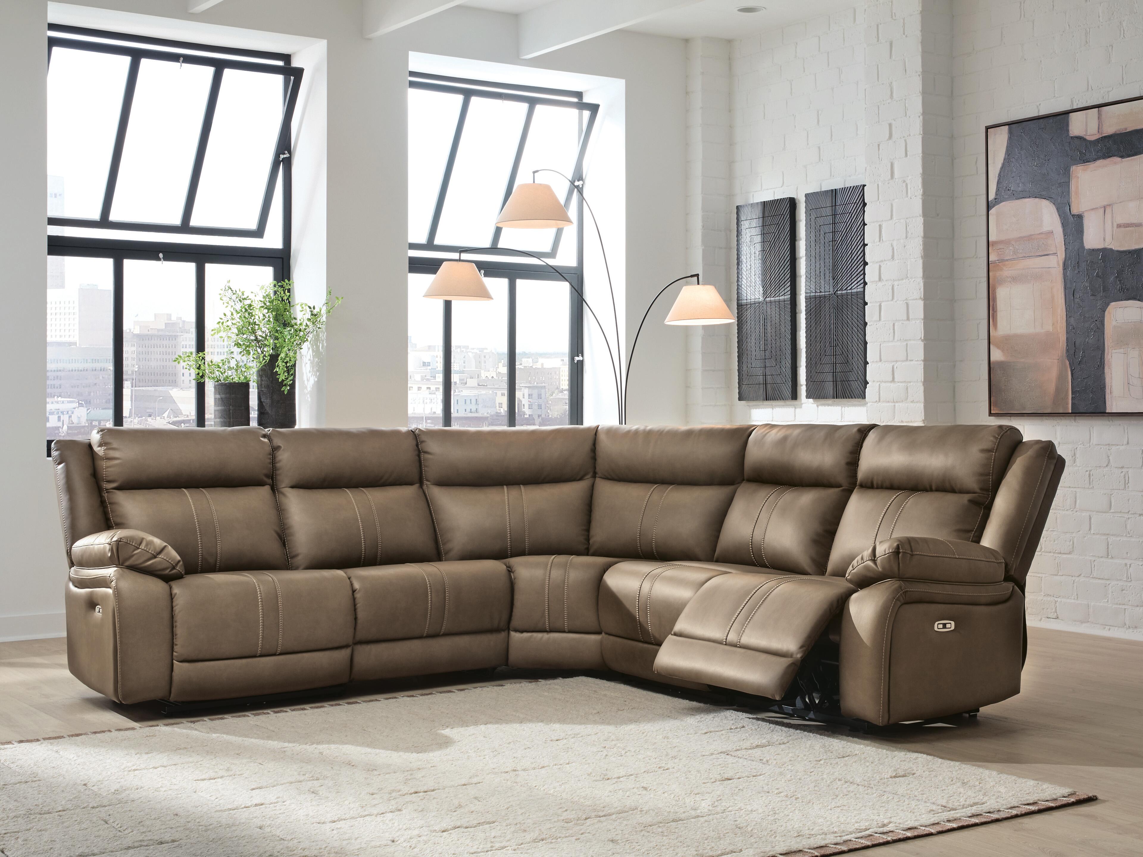 Tampa Furniture Outlet Lutz - Ashley Furniture - Max-Momentum Sectional - 5-Piece Power Reclining Sectional / Biscotti - PC82305S4
