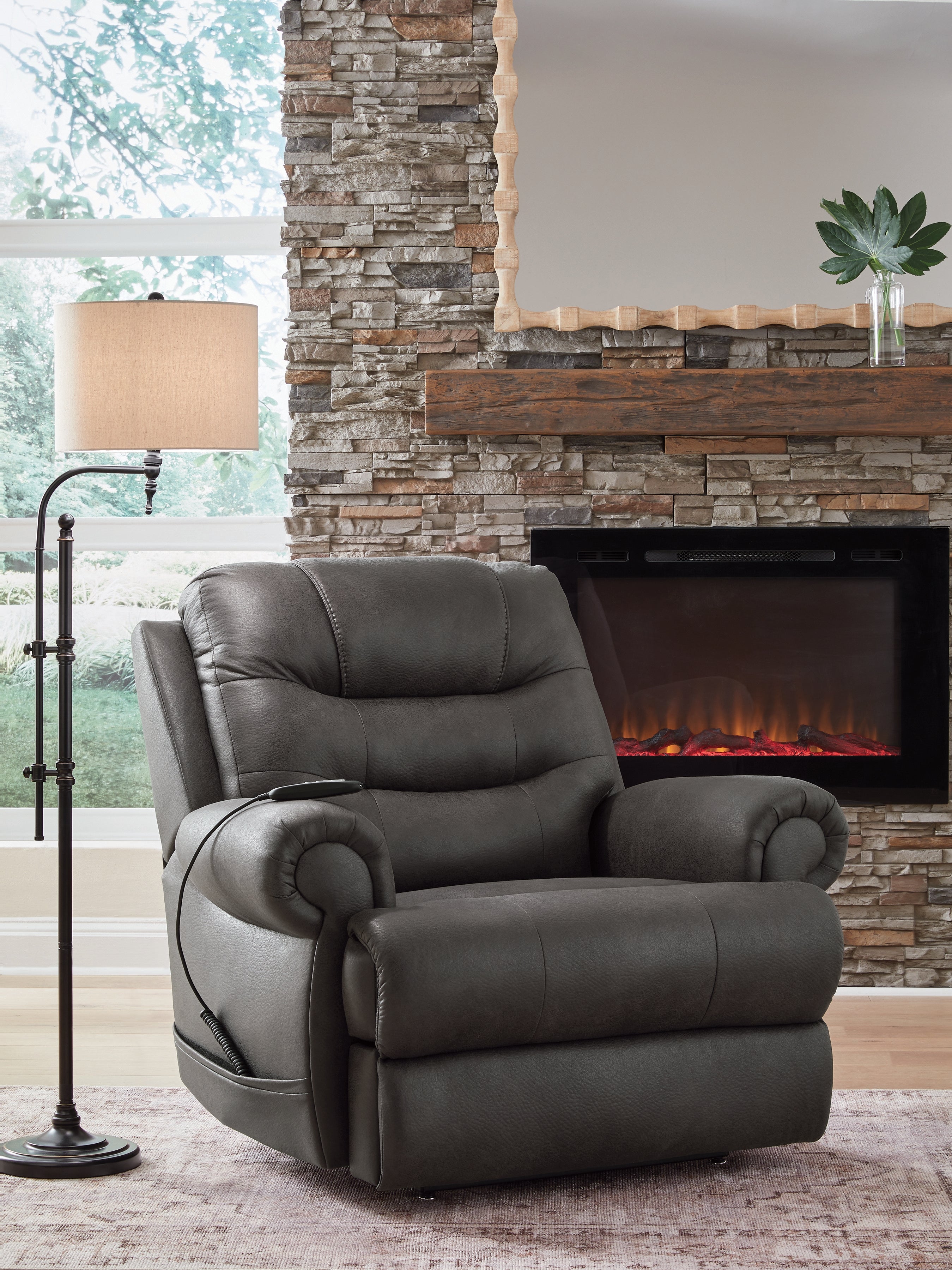 Tampa Furniture Outlet Lutz - Ashley Furniture - Revived and Restored Living Room - Power Lift Recliner / Granite - PC8240612