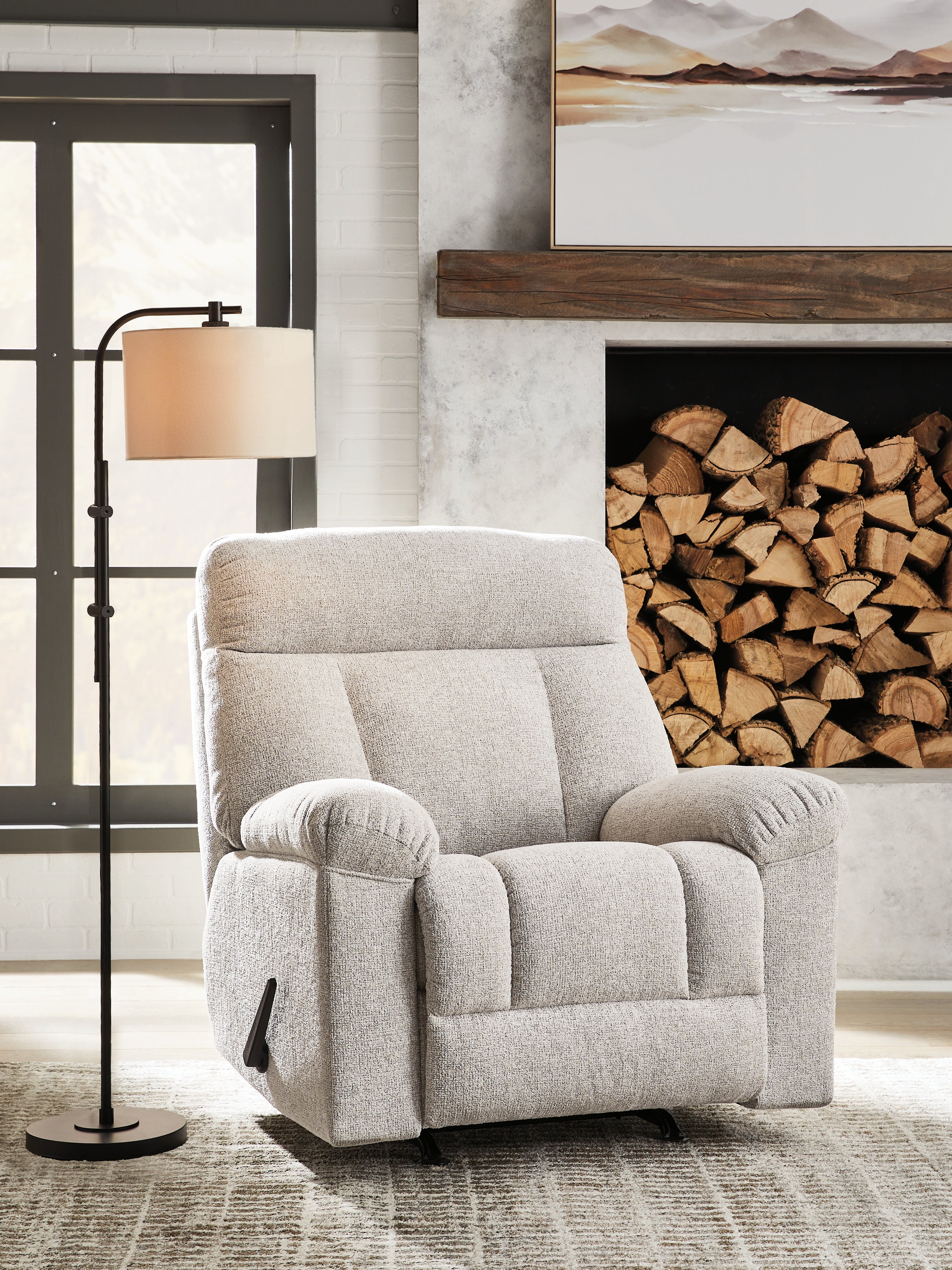 Tampa Furniture Outlet Lutz - Ashley Furniture - Hoyne Park Living Room - Rocker Recliner / Cobble Stone - PC8281525