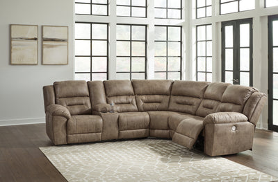 Tampa Furniture Outlet Lutz - Ashley Furniture - Ravenel Sectional - 3-Piece Power Reclining Sectional / Fossil - 83106S1