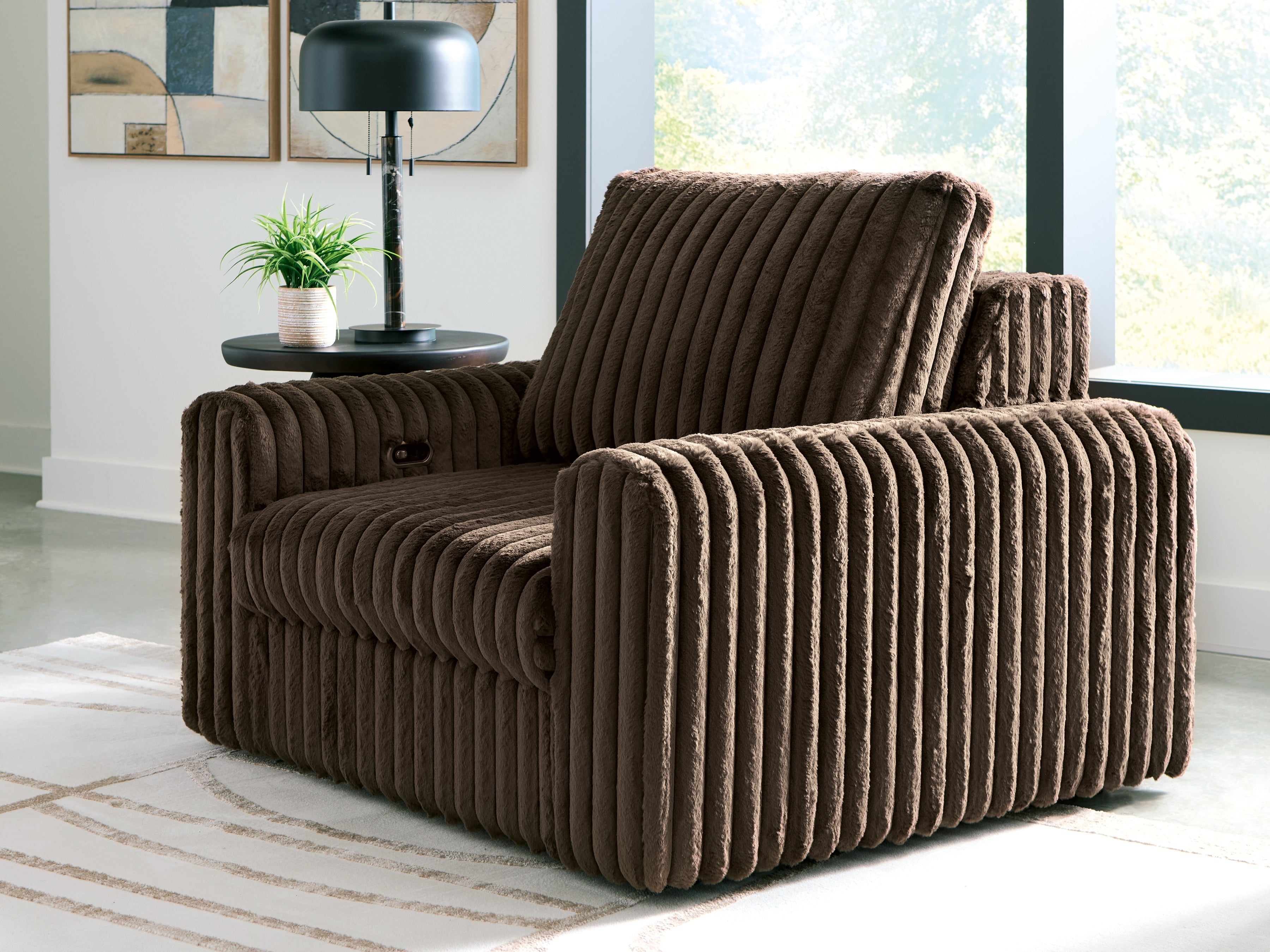 Tampa Furniture Outlet Lutz - Ashley Furniture - HamlinBay Living Room - Power Gliding Chaise / Chocolate - PC8680415P
