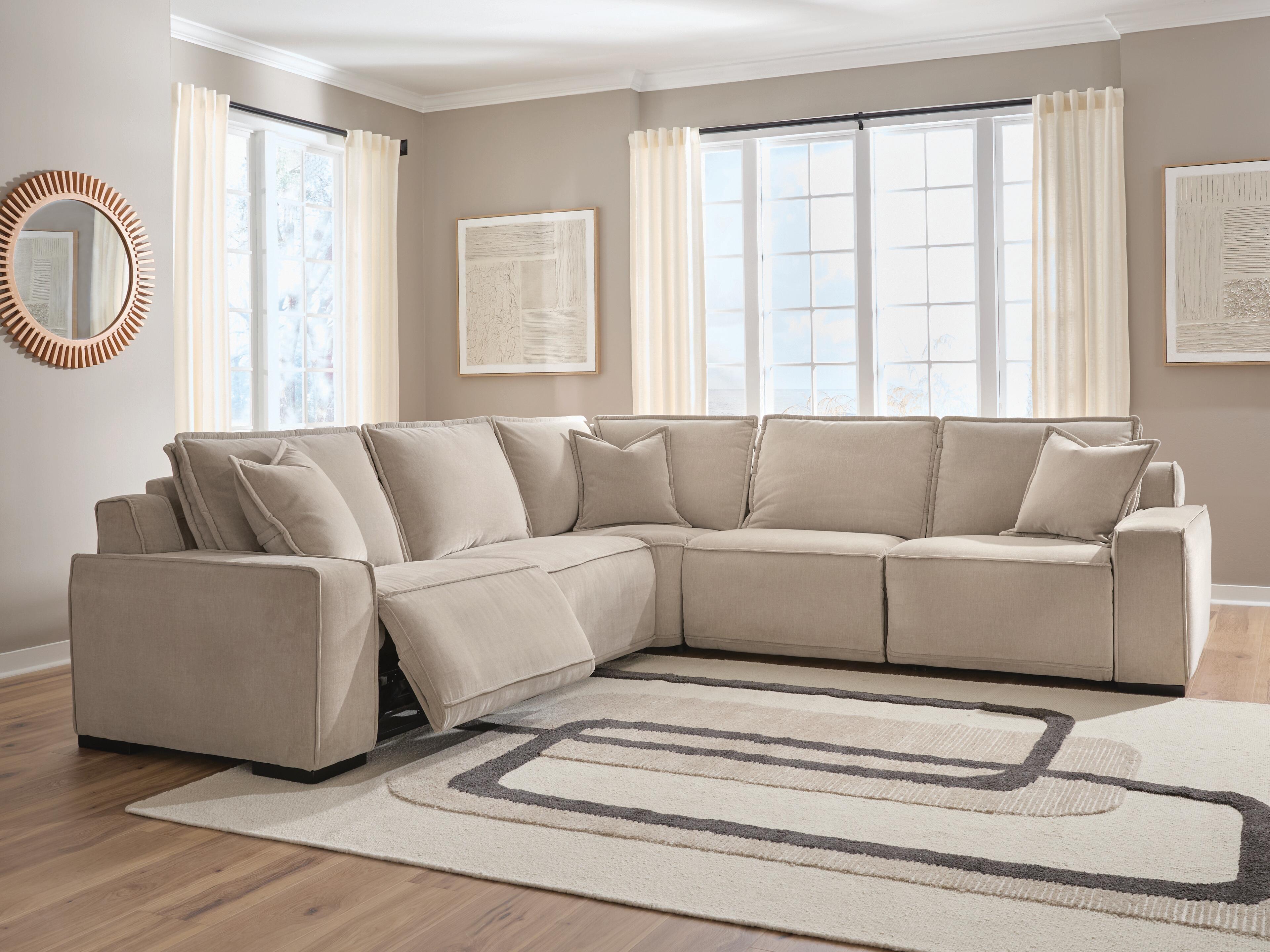 Tampa Furniture Outlet Lutz - Ashley Furniture - Carceri Sectional - 5-Piece Power Sectional Reclining Sofa / Cashmere - 87003S4