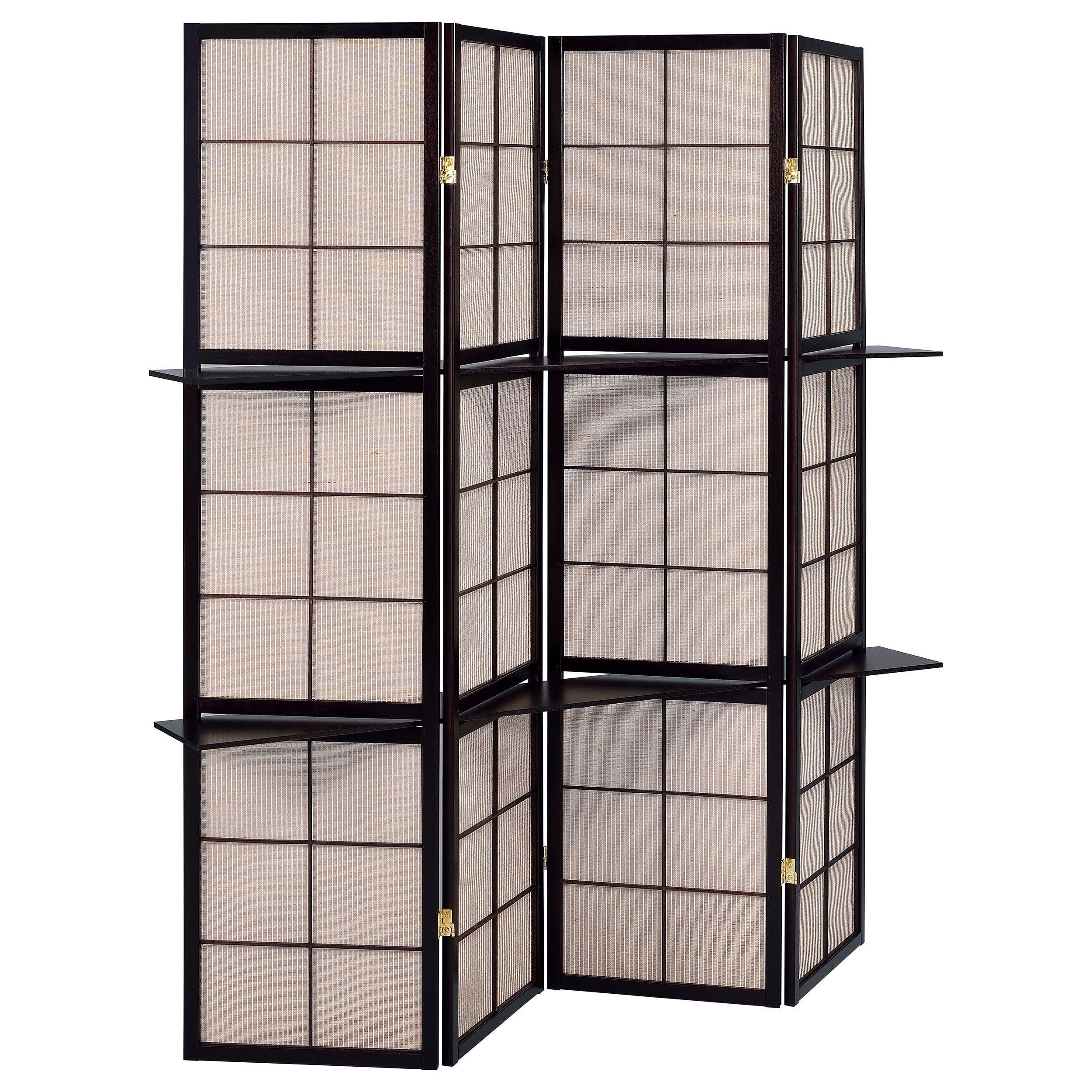 Tampa Furniture Outlet - Coaster - Iggy 4-Panel Room Divider Folding Shoji Screen Cappuccino - 900166