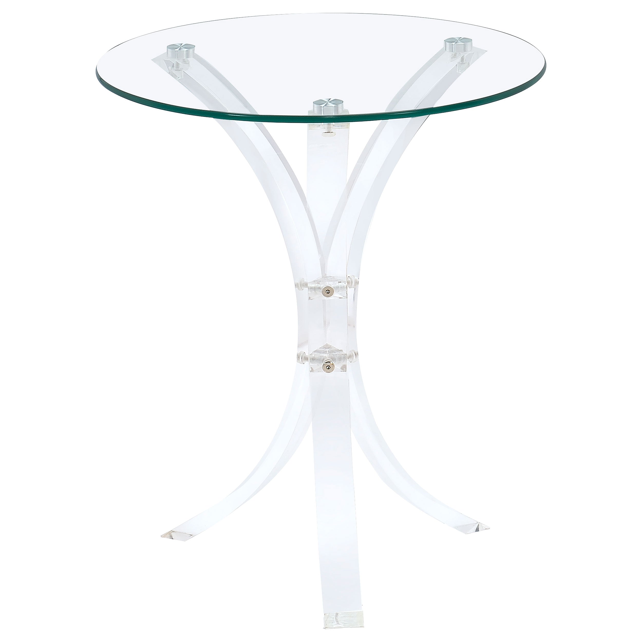 Tampa Furniture Outlet - Coaster - Laning Round Glass Top Acrylic Side Table Clear - 900490