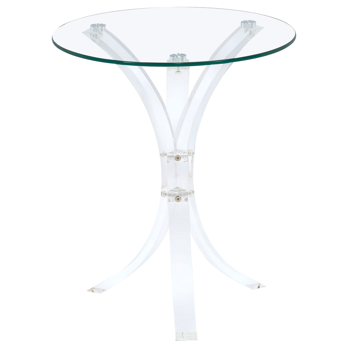 Tampa Furniture Outlet - Coaster - Laning Round Glass Top Acrylic Side Table Clear - 900490