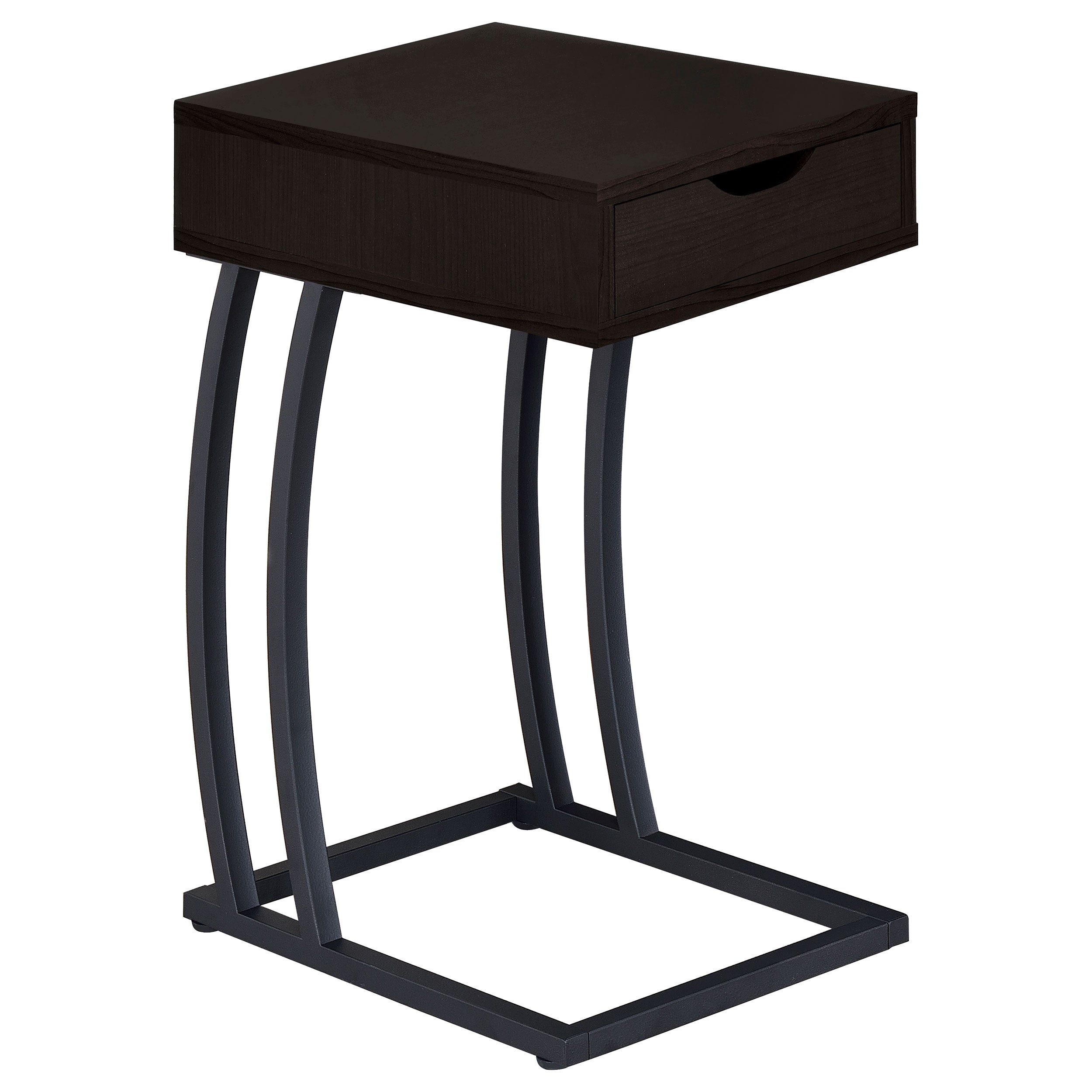 Tampa Furniture Outlet - Coaster - Troy 1-drawer C-Shaped Side Table Power Outlet Cappuccino - 900578