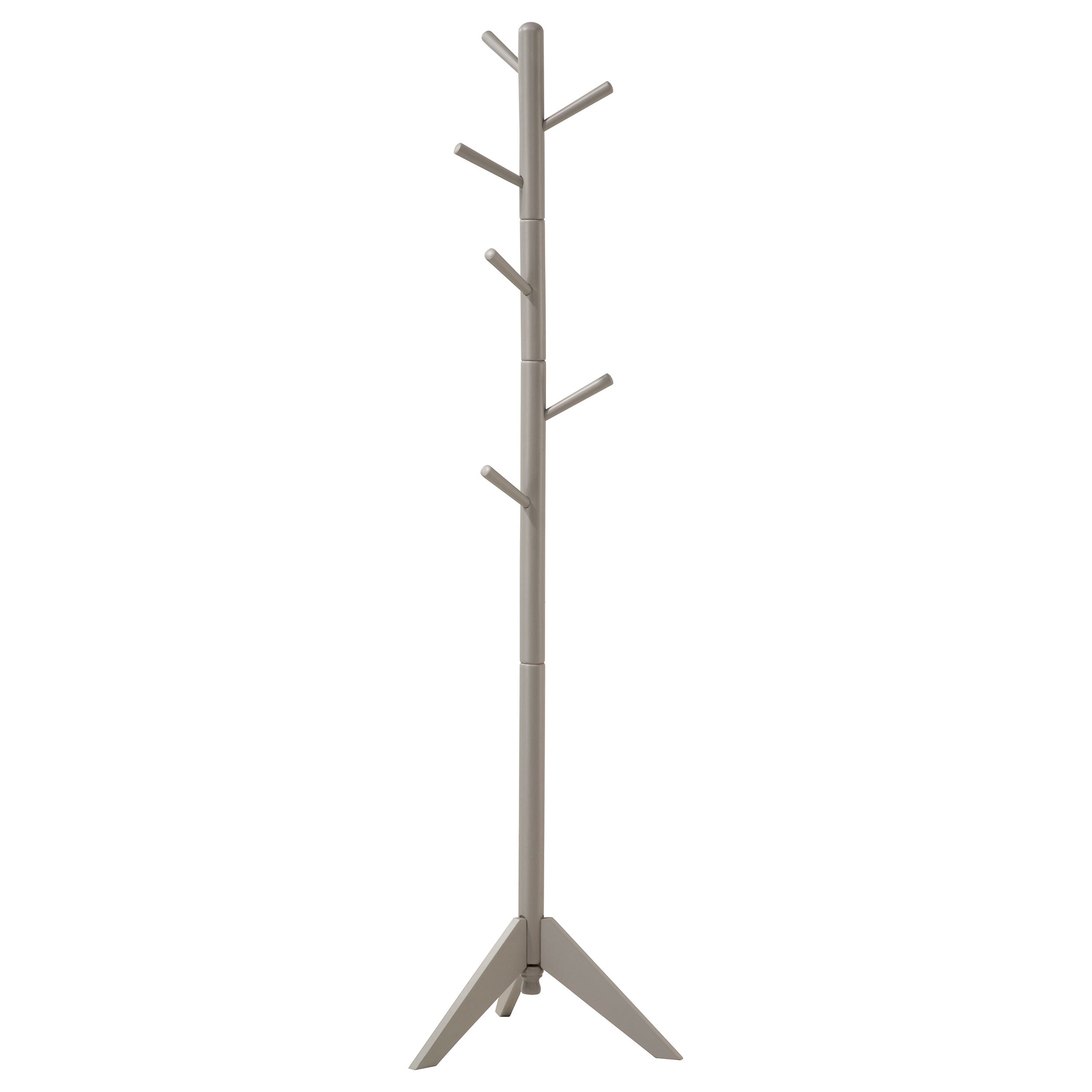 Tampa Furniture Outlet - Coaster - Devlin 6 Hook Freestanding Wood Coat Rack Hat Hanger Grey - 900632