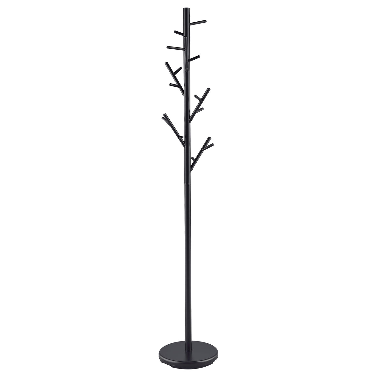 Tampa Furniture Outlet - Coaster - Clover 18 Hook Freestanding Metal Coat Rack Hat Hanger Black - 900897