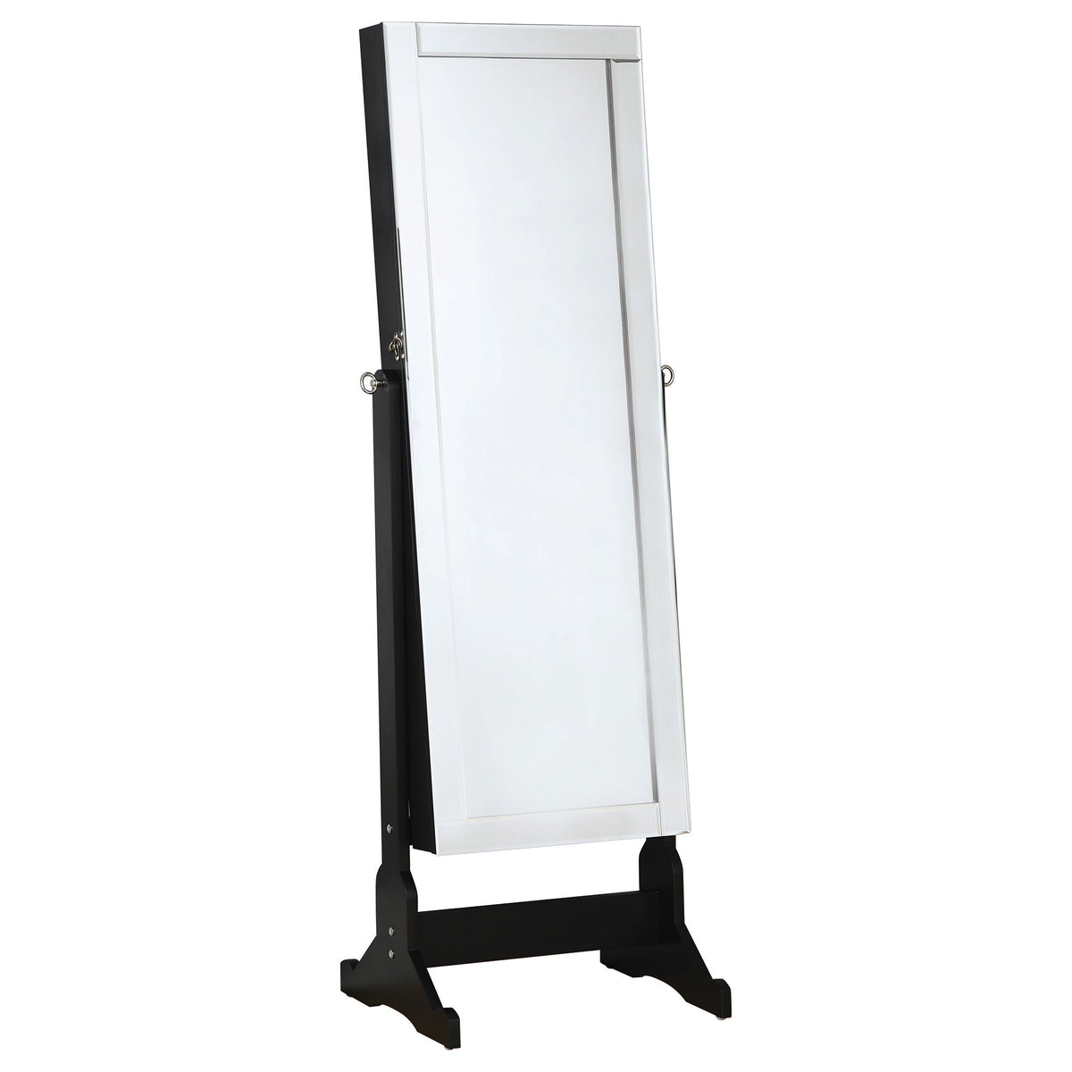 Tampa Furniture Outlet - Coaster - Cortez Cheval Mirror with Jewelry Storage Black - 901828