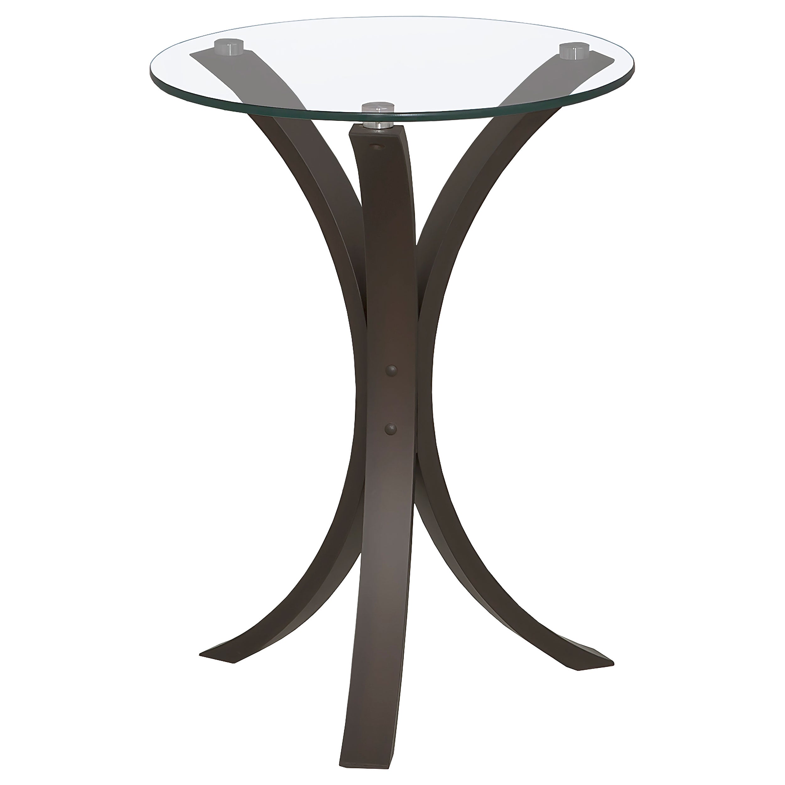 Tampa Furniture Outlet - Coaster - Edgar Round Glass Top Accent Side Table Cappuccino - 902867
