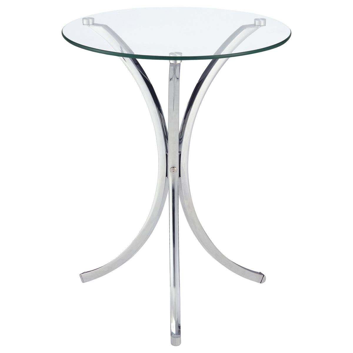 Tampa Furniture Outlet - Coaster - Eloise Round Glass Top Accent Side Table Chrome - 902869