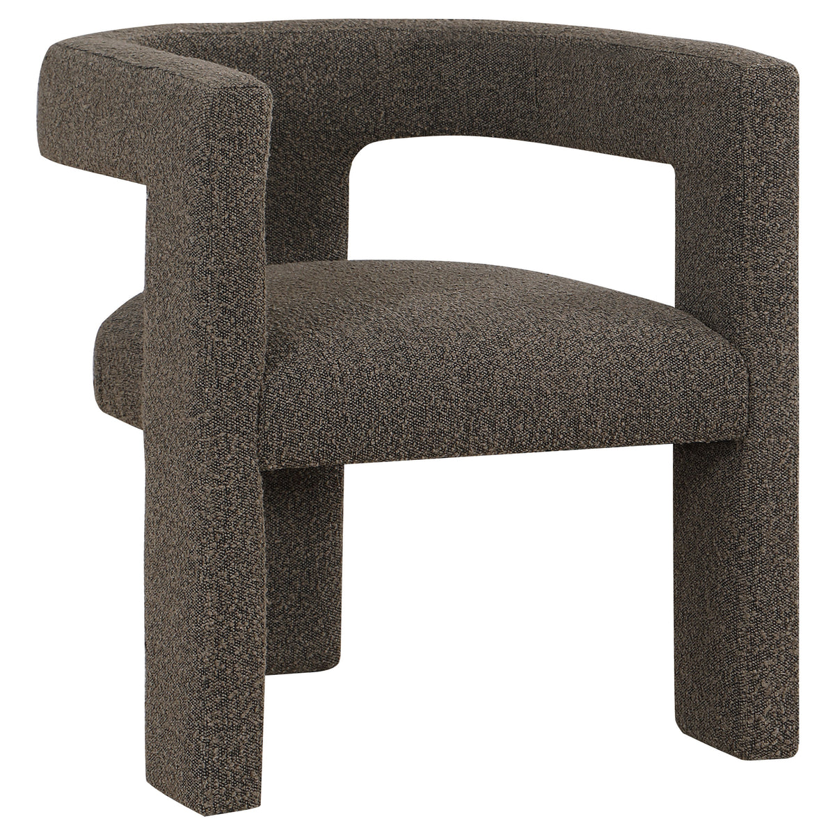 Tampa Furniture Outlet - Coaster - Petra Boucle Upholstered Accent Side Chair Chocolate Brown - 902880