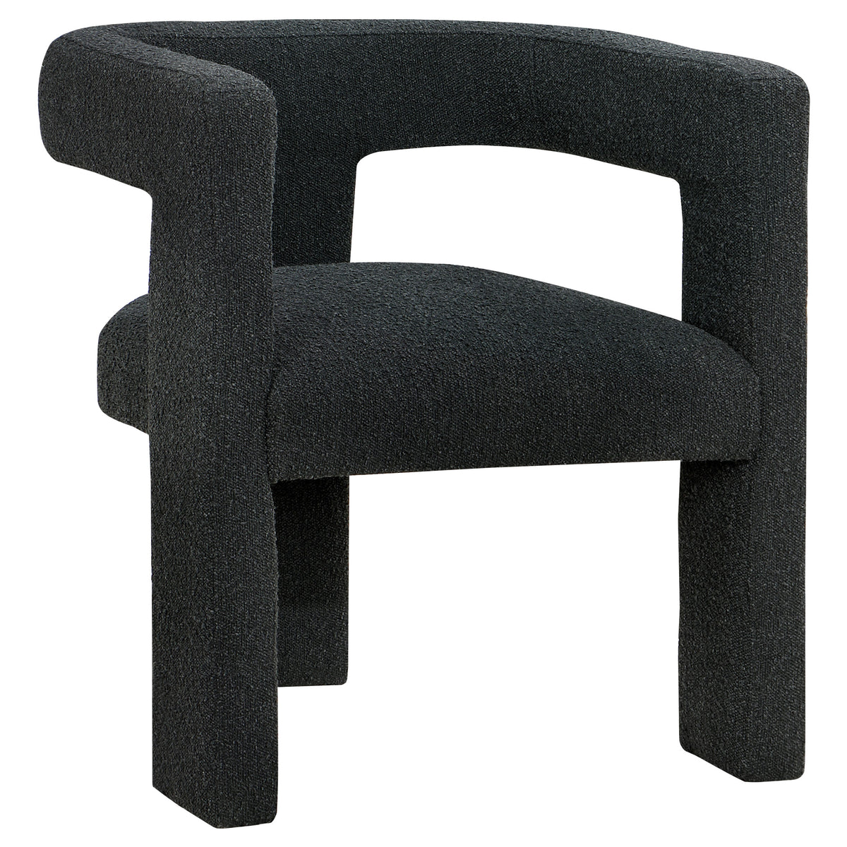 Tampa Furniture Outlet - Coaster - Petra Boucle Upholstered Accent Side Chair Black - 902882